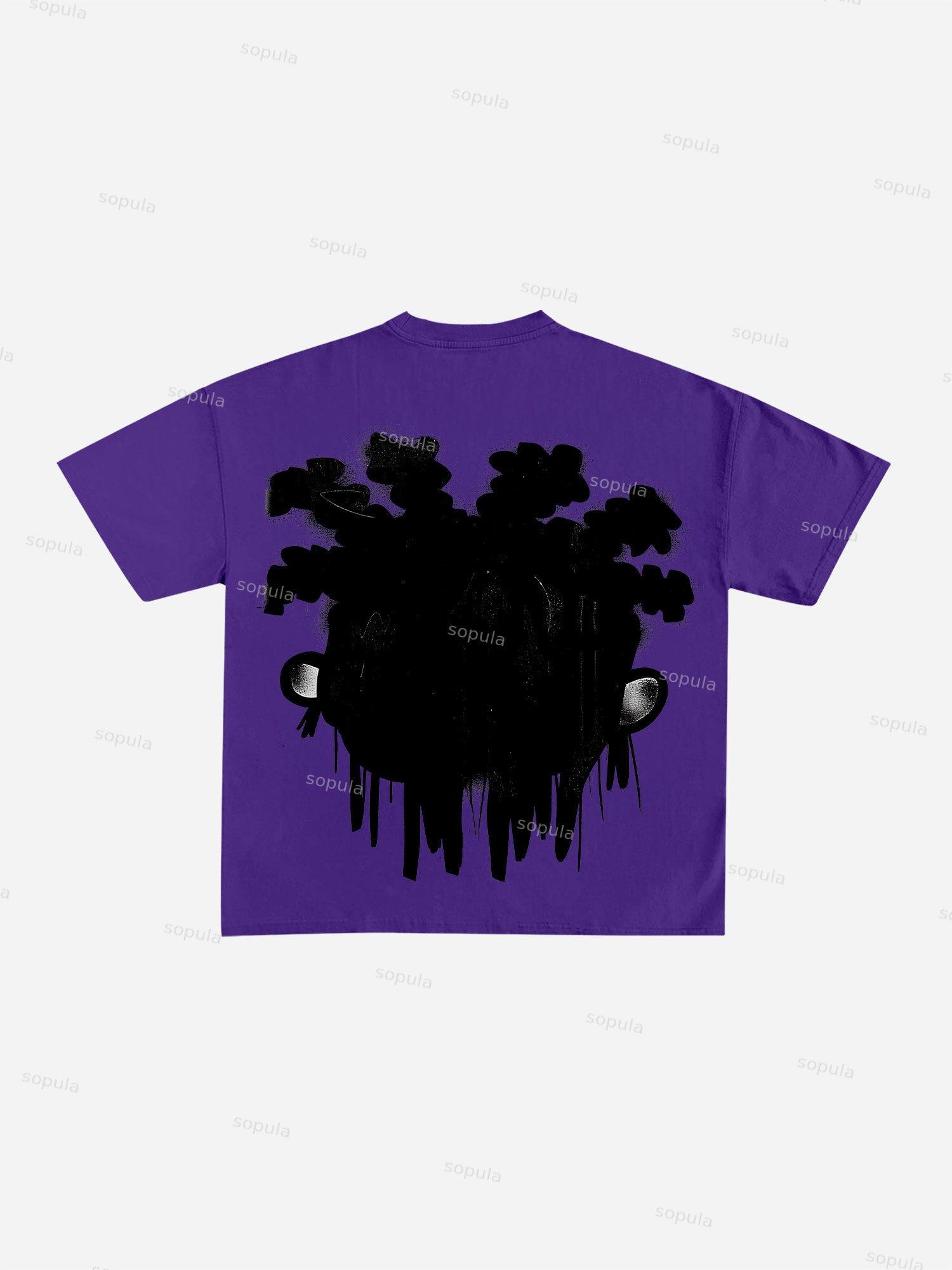 Vintage Big Face Graphic Cotton T-shirt Product Image