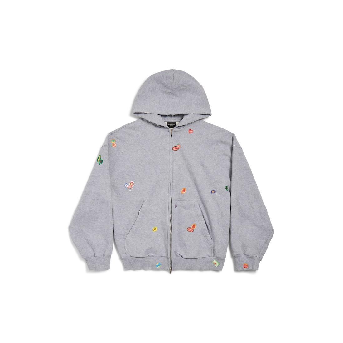 Women's Fruity Zip-up Hoodie Regular Fit in Grey Product Image