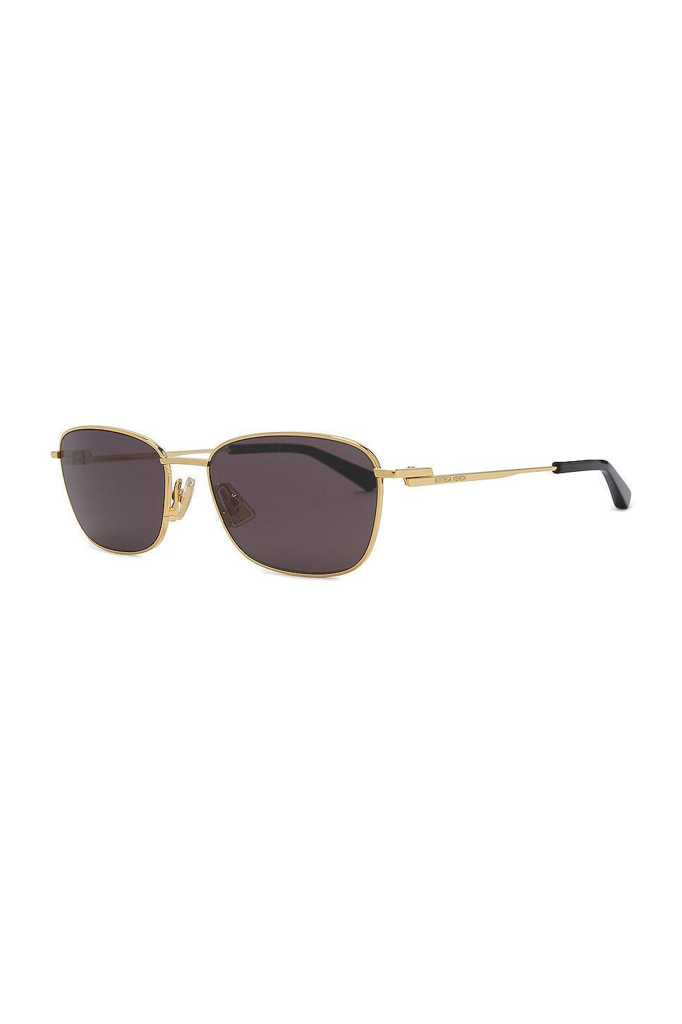 Bottega Veneta Square Sunglasses in Metallic Gold Product Image