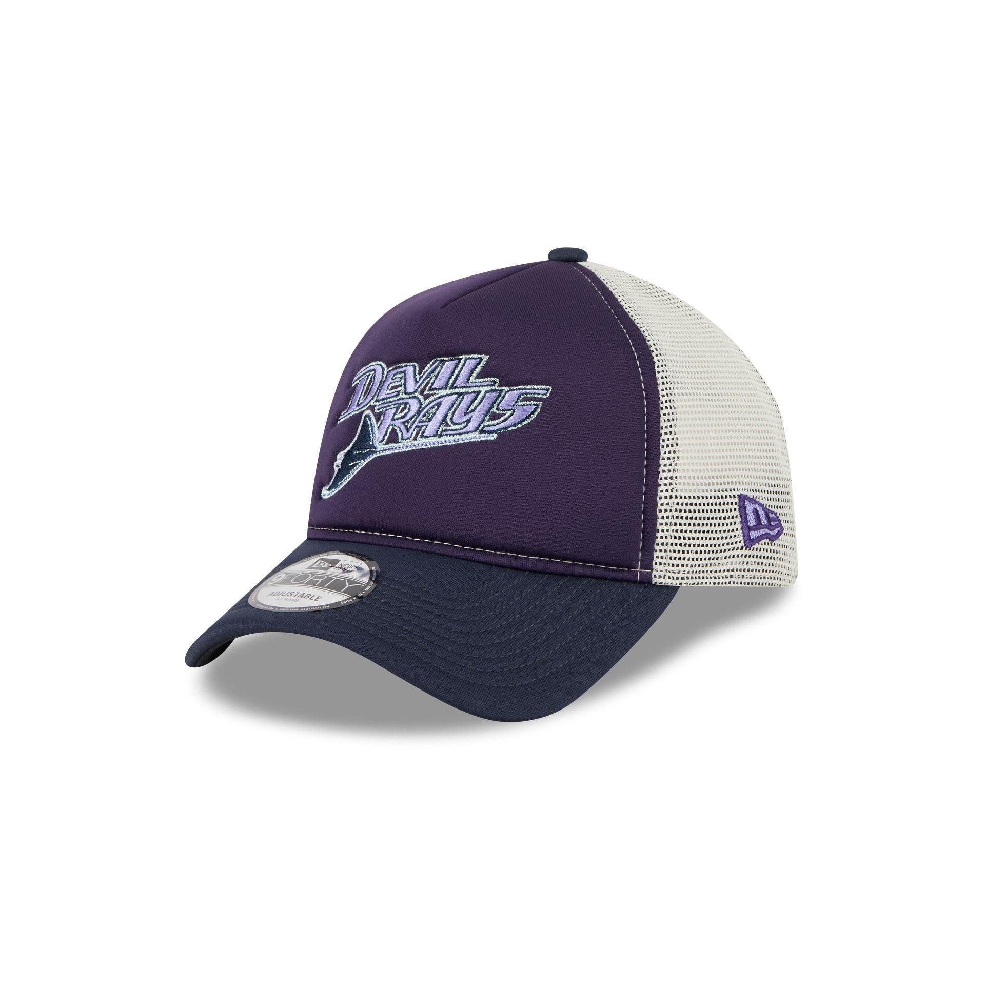 Tampa Bay Rays Navy Purple 9FORTY A-Frame Trucker Hat Male Product Image