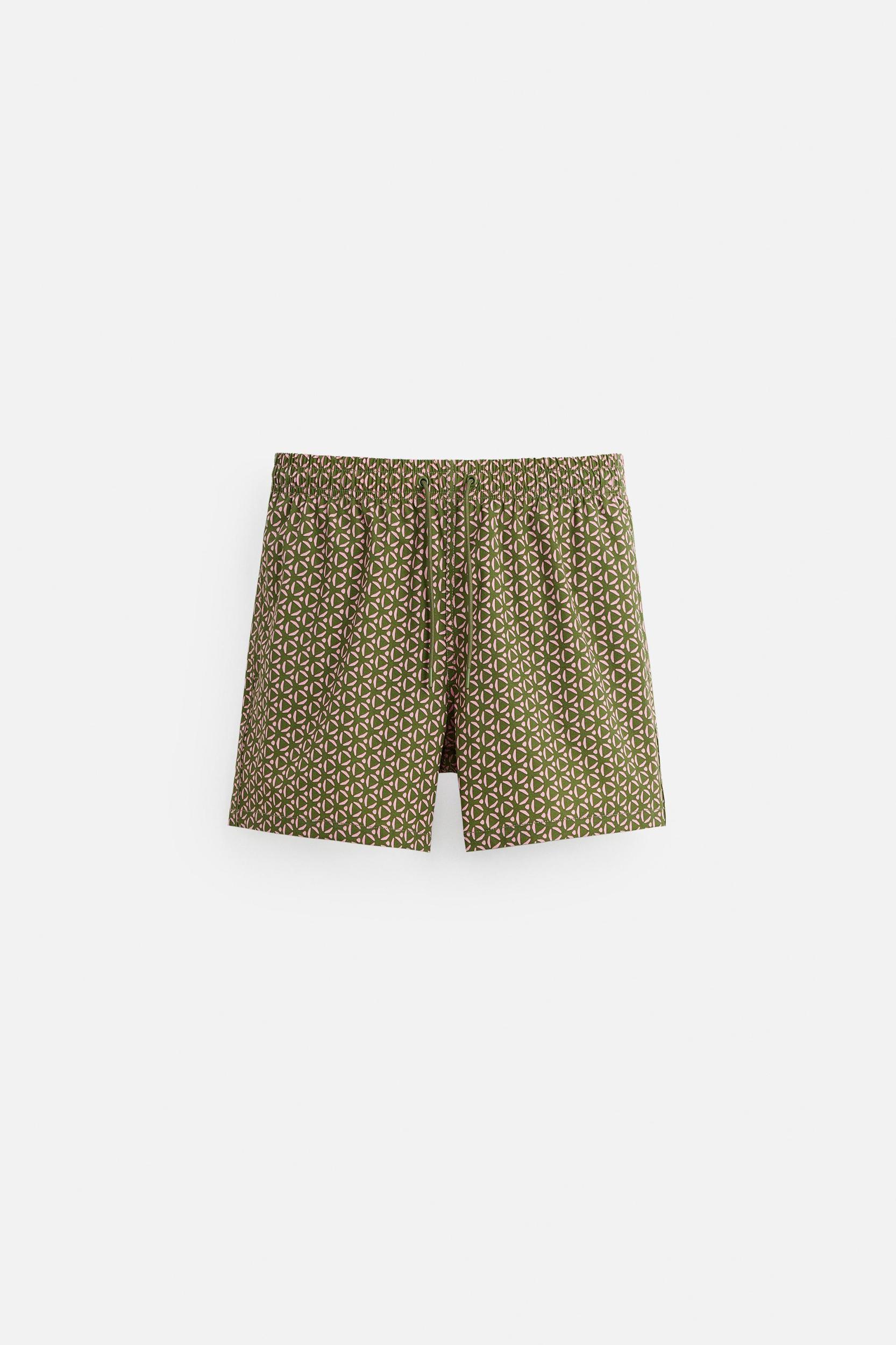 GEOMETRIC PRINT MID-LENGTH SWIMSUIT Product Image