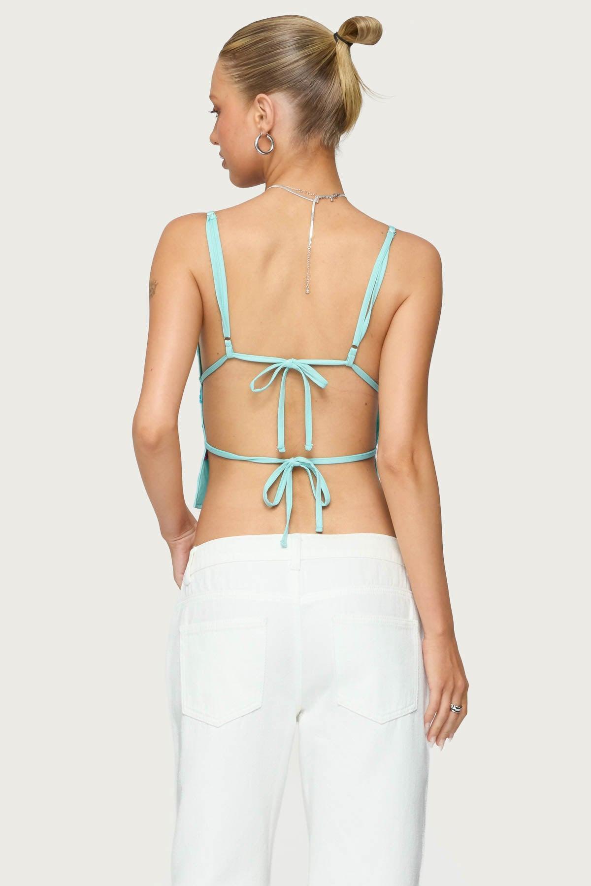 Pia Sequin Floral Backless Top Product Image