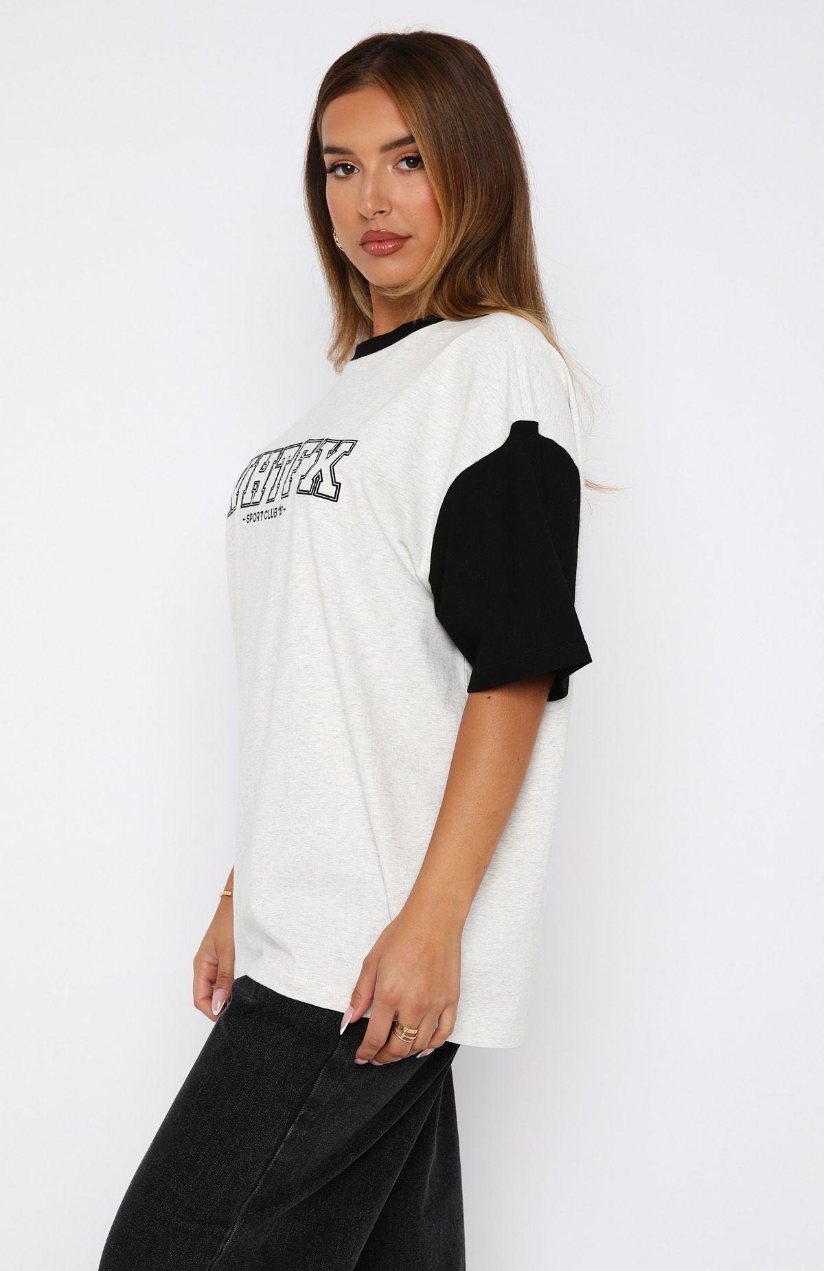 Fearlessly Flying Oversized Tee Grey Marle Product Image