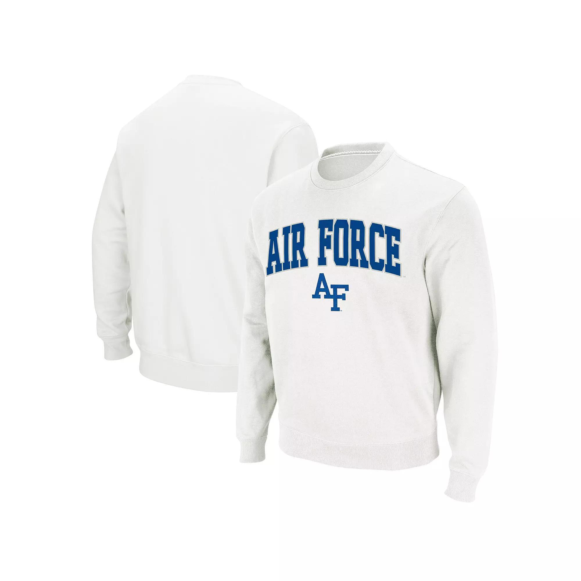 Men's Colosseum White Air Force Falcons Arch & Logo Sweatshirt, Size: Large, Afa White Product Image