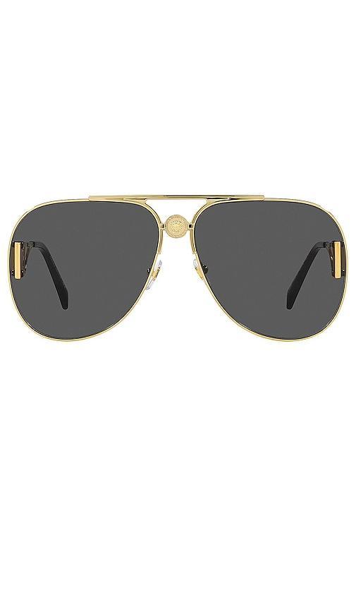 VERSACE Aviator Sunglasses in Metallic Product Image