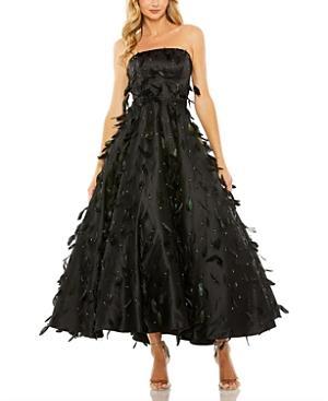 Mac Duggal Strapless Feather Embellished Ball Gown Product Image