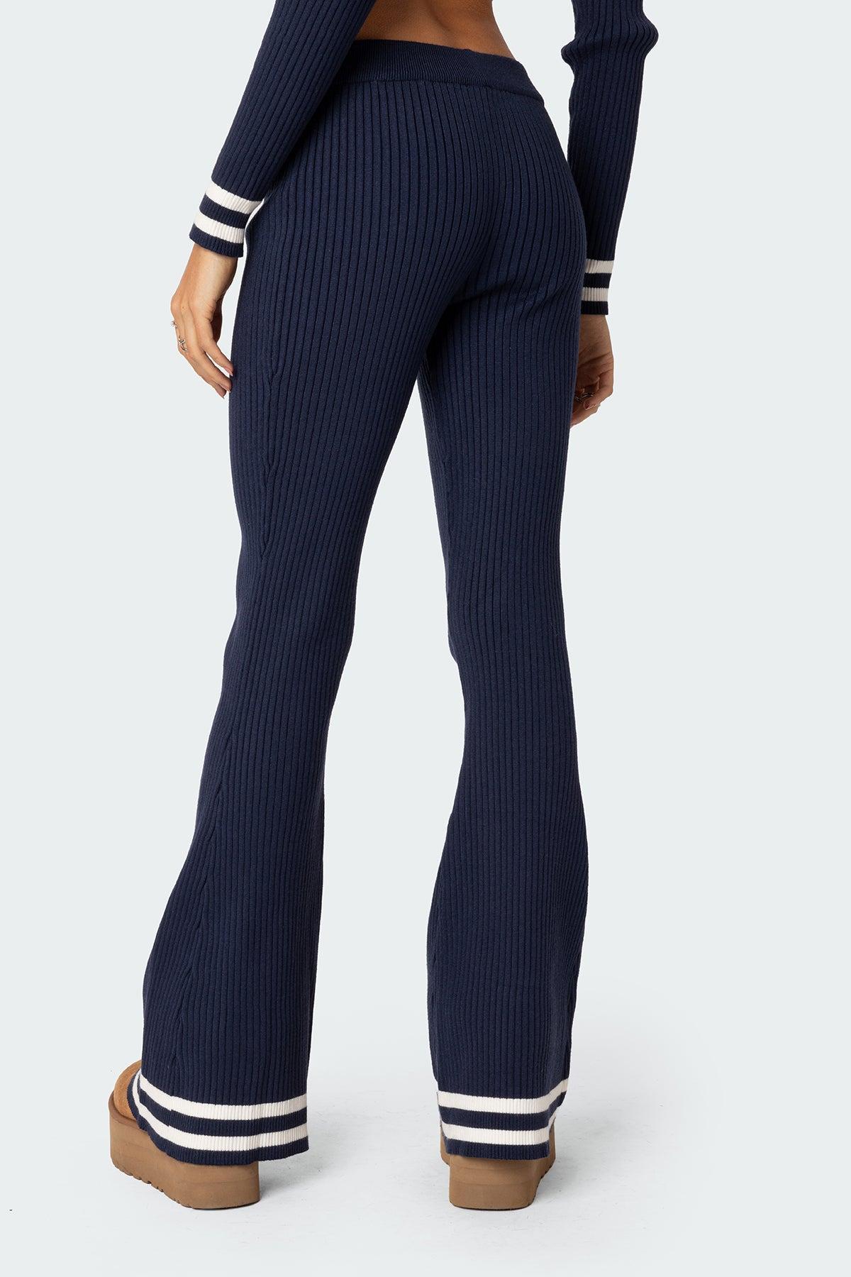 Pluto Ribbed Flared Pants Product Image