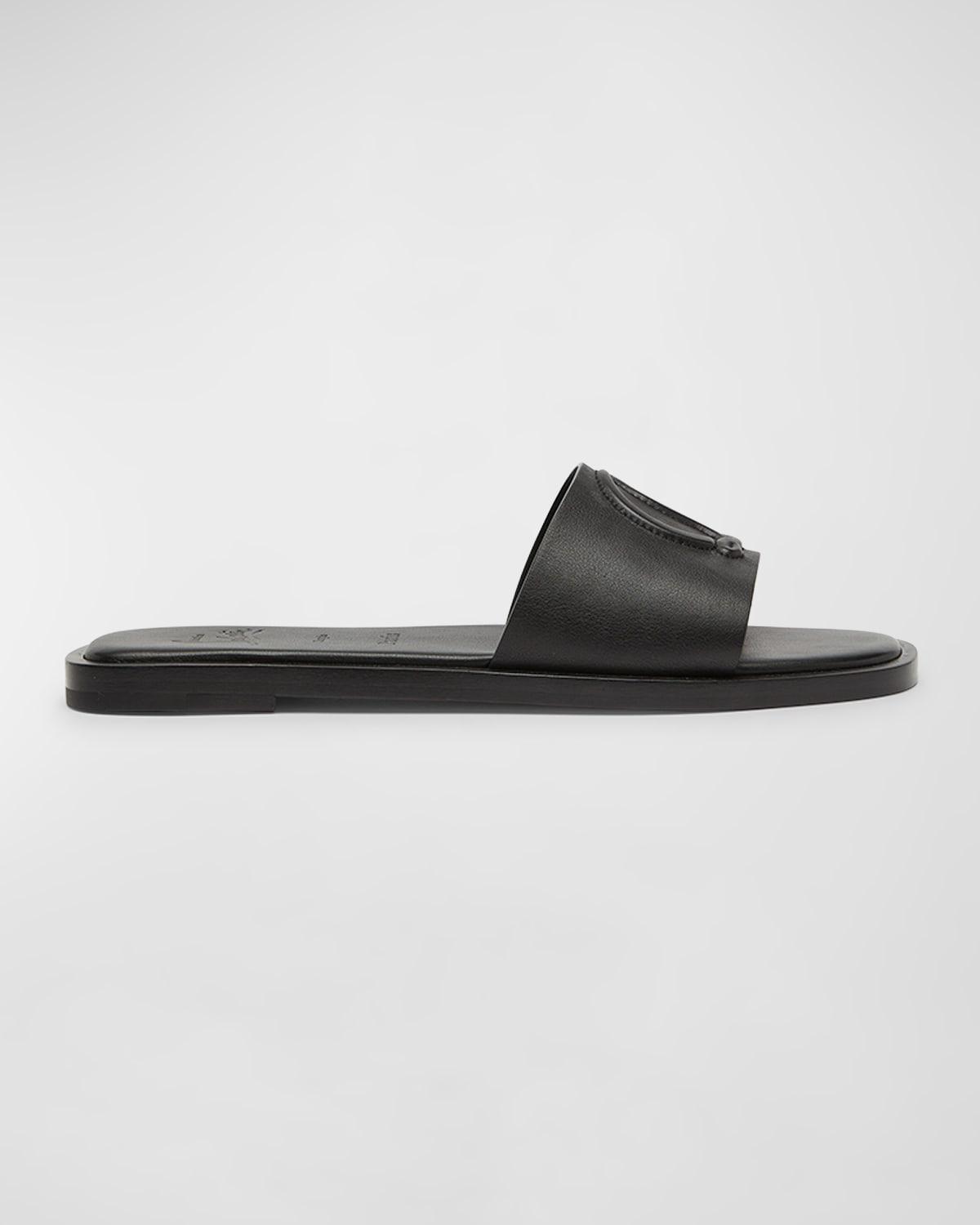 Leather Logo Red Sole Slide Sandals Product Image