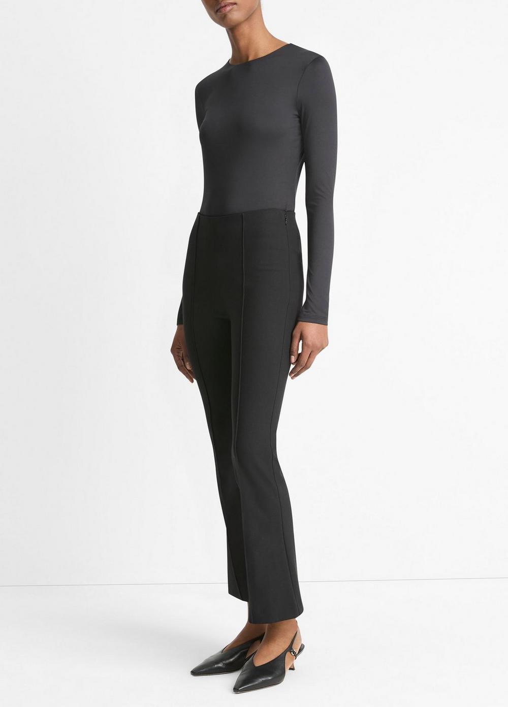 Mid-Rise Pintuck Crop Flare Pant Product Image