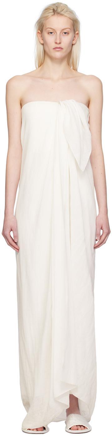 THE ROW Madleine Strapless Cascading-drape Gown In Ivory Product Image