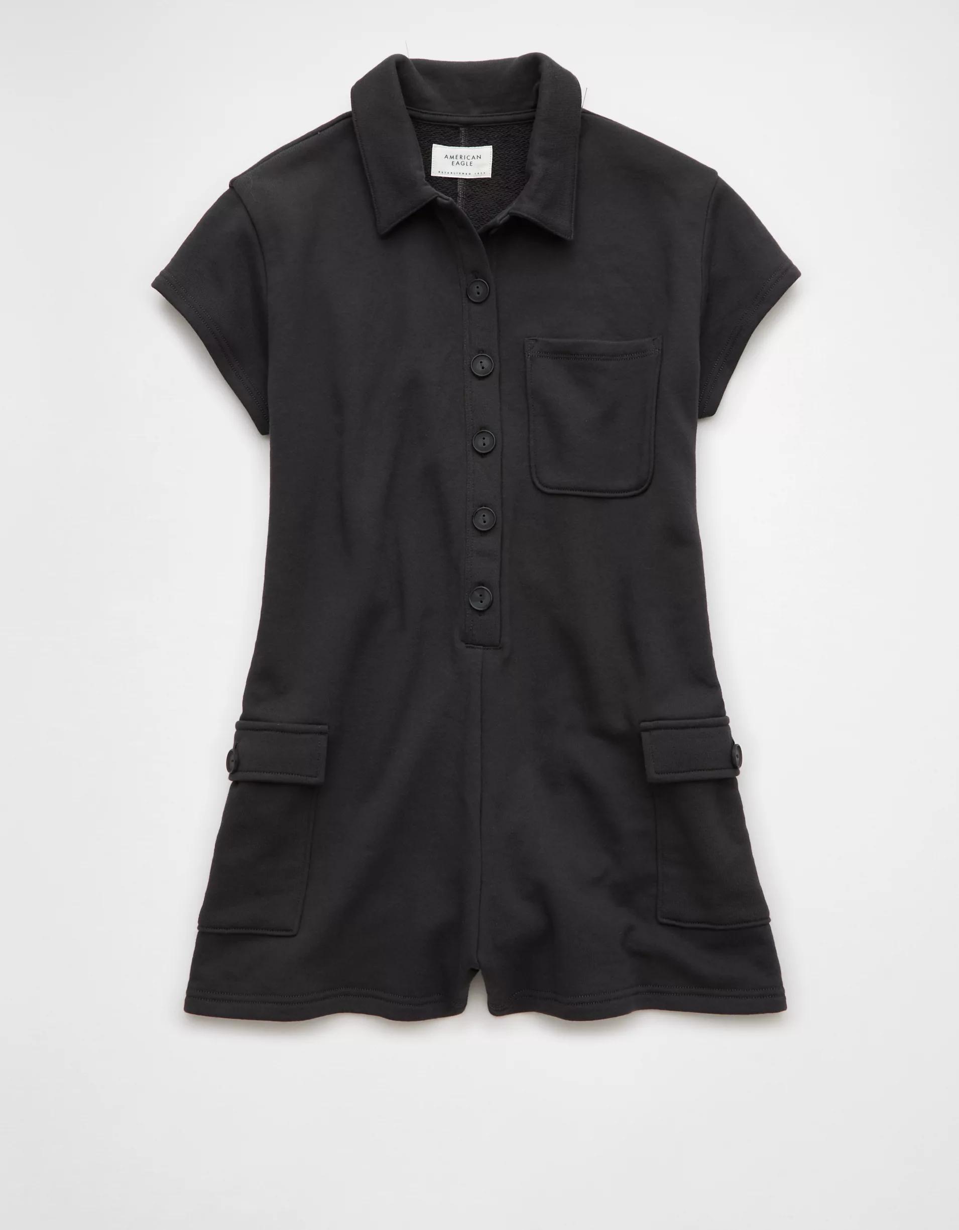 AE Button-Up Cargo Romper Product Image