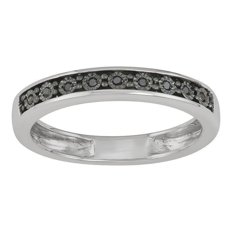 Sterling Silver & Black Diamond Accent Band, Women's, Size: 5 Product Image