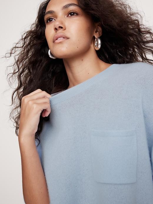 Lightweight Cashmere Cropped Sweater Product Image