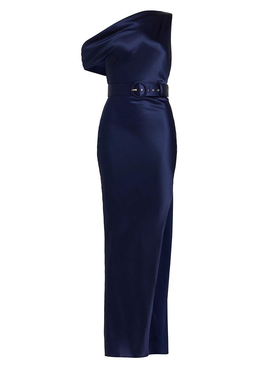 Womens Eartha Belted Satin Gown Product Image