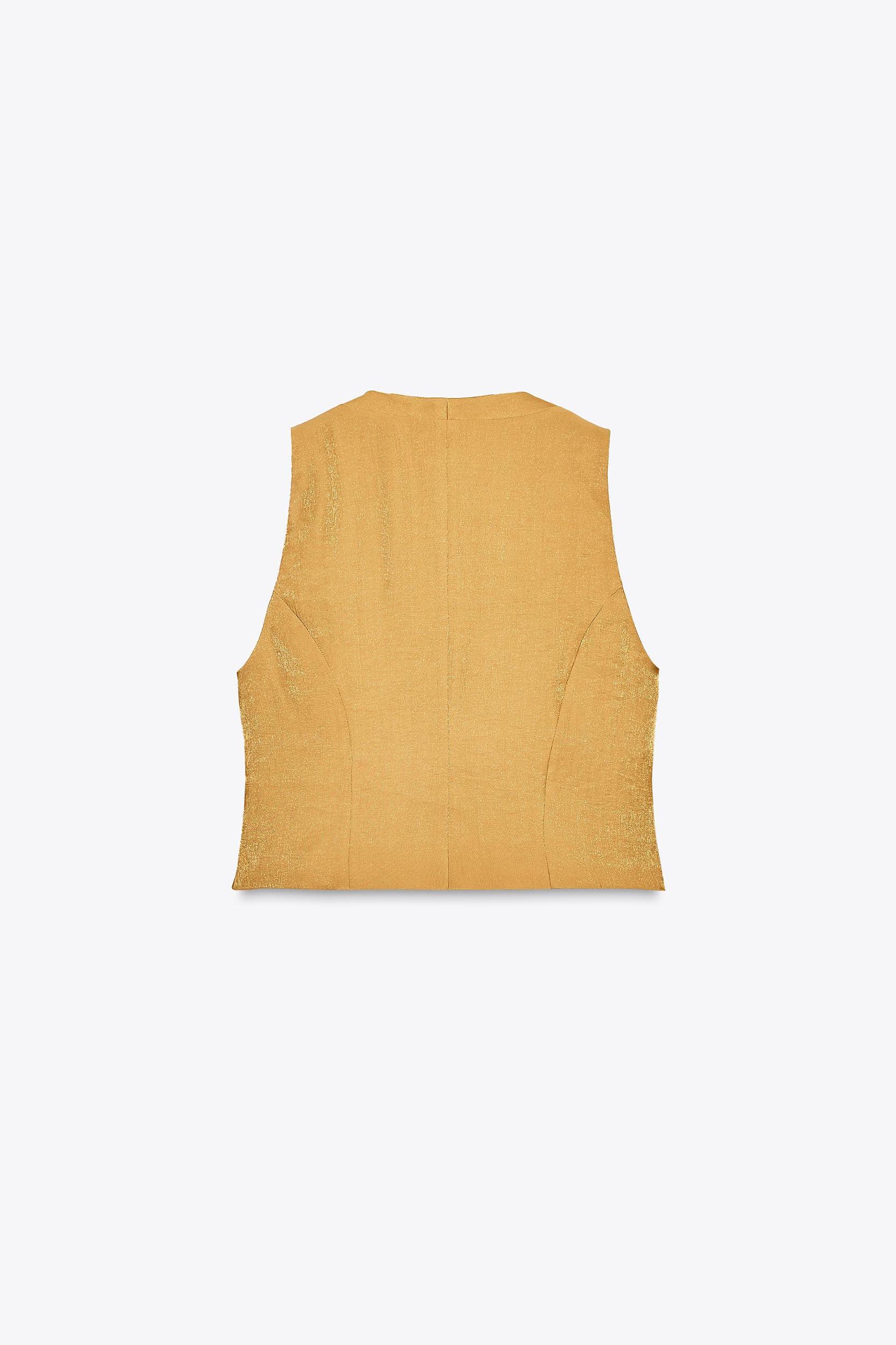 GOLD BUTTON SATIN EFFECT TOP Product Image