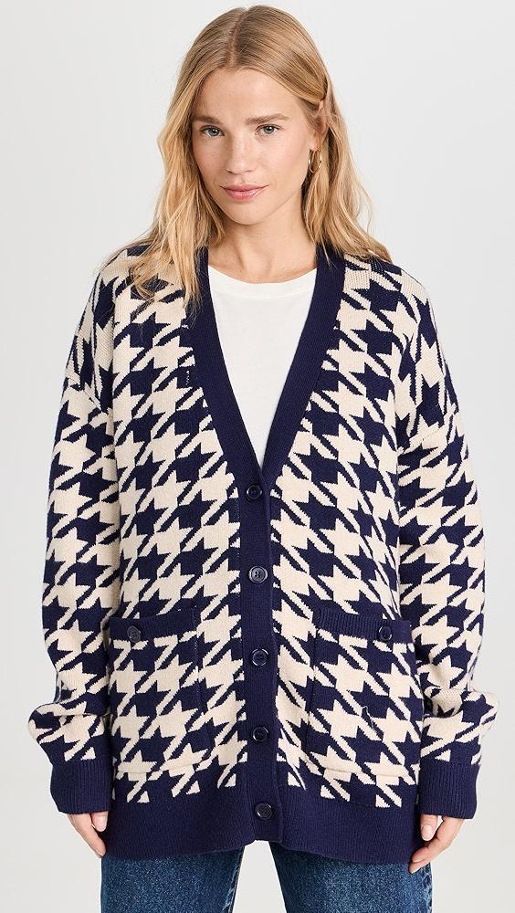 English Factory Knit Houndstooth Cardigan | Shopbop Product Image