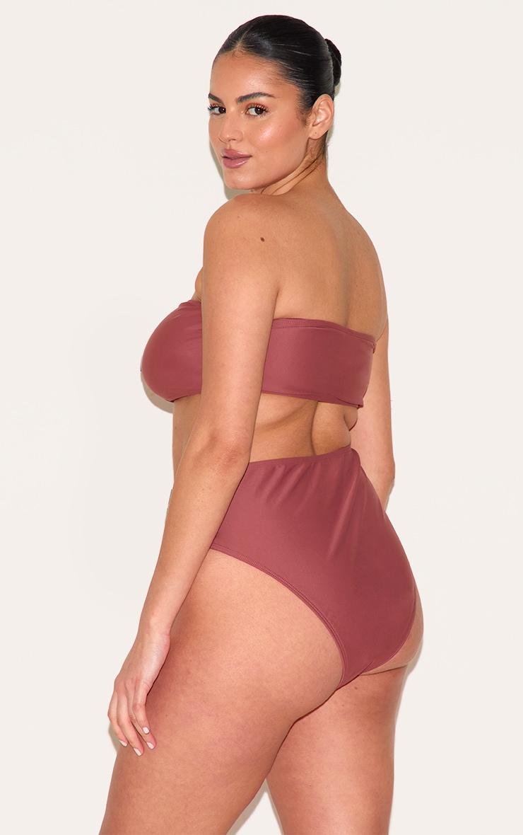 Plus Rust Basic High Waist Bikni Bottom Product Image