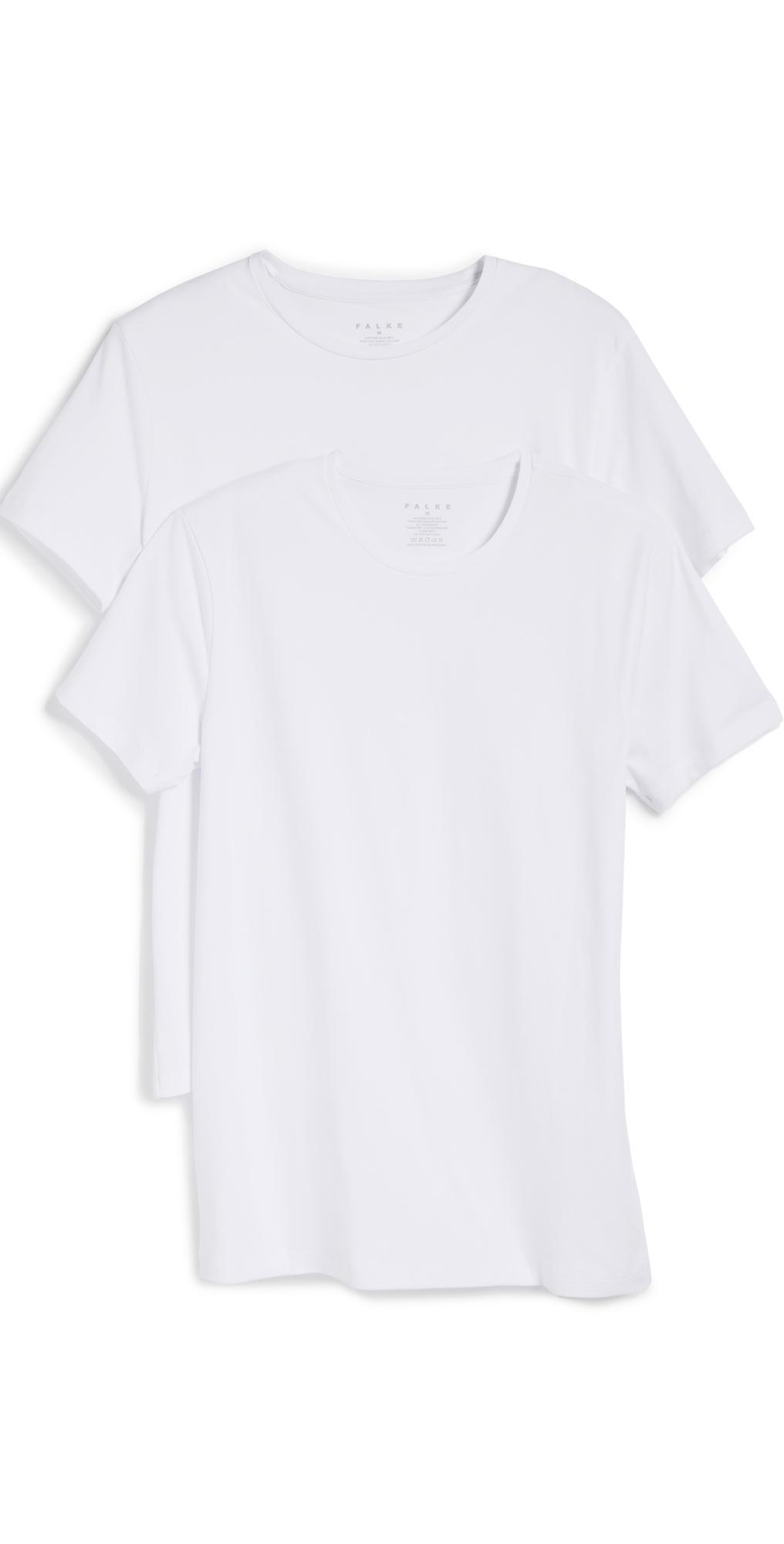 Falke 2-Pack Cotton Crew Neck Tee White L Product Image