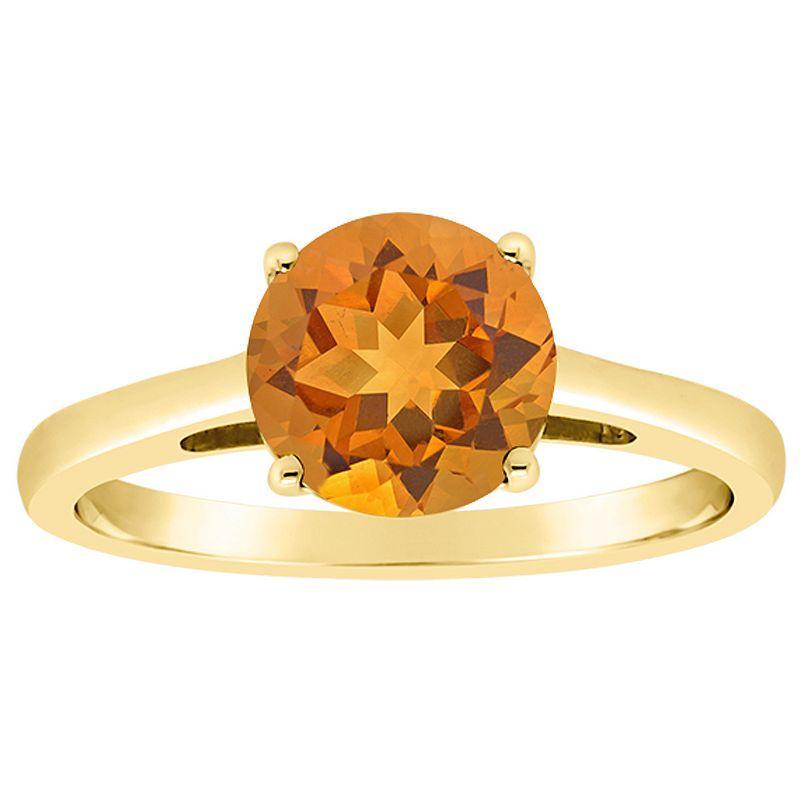 Alyson Layne 14k Gold Round Citrine Solitaire Ring, Women's, Size: 7, 14k White Gold Product Image