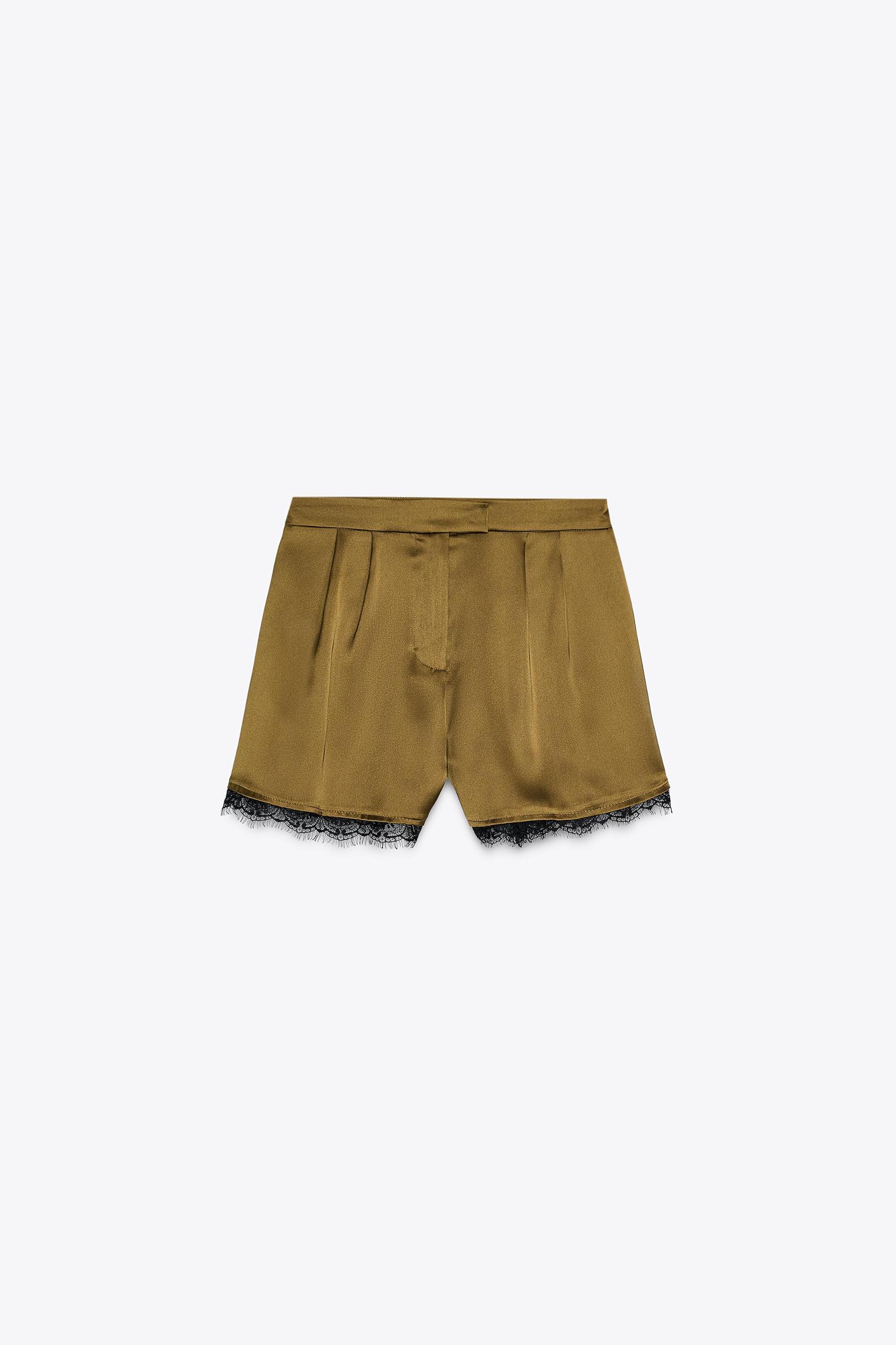 SATIN SHORTS WITH LACE Product Image