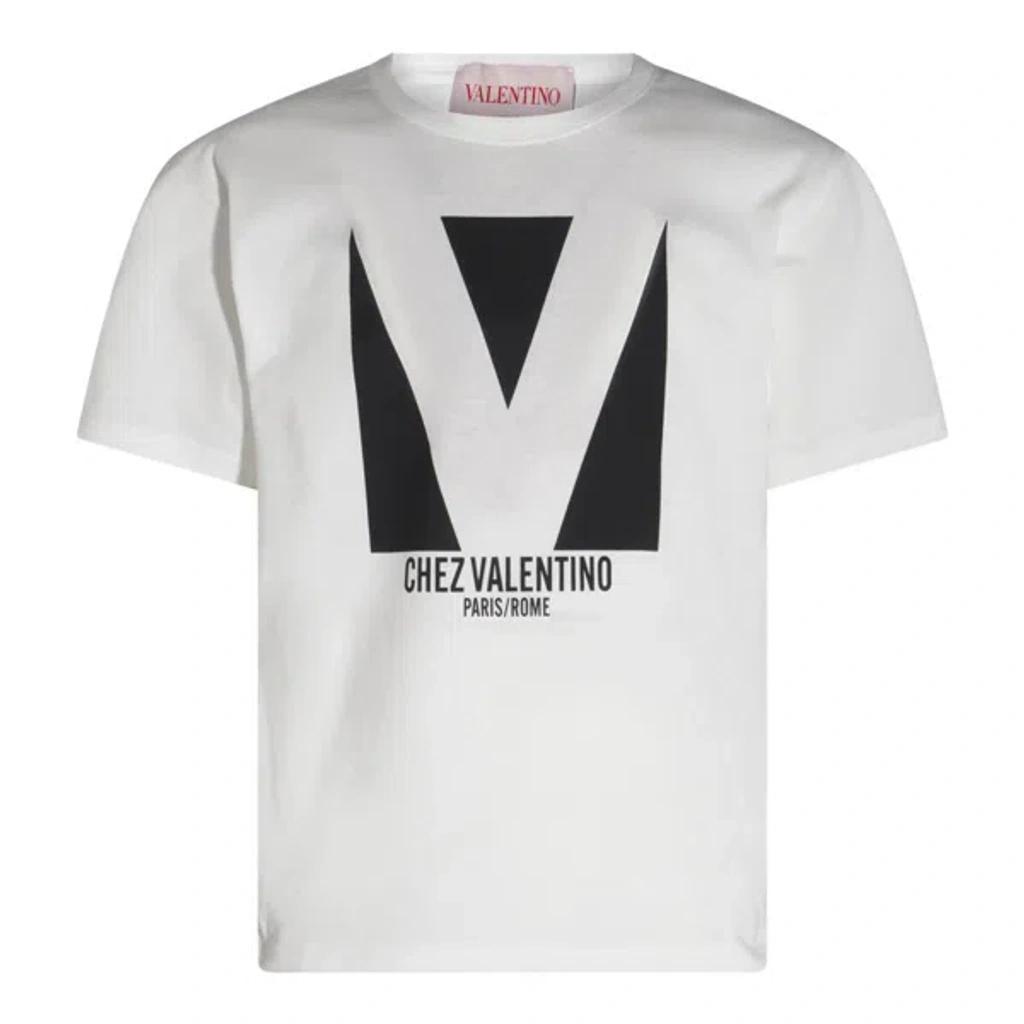 VALENTINO Mens Avorio Logo-print Crew-neck Cotton-jersey T-shirt Product Image