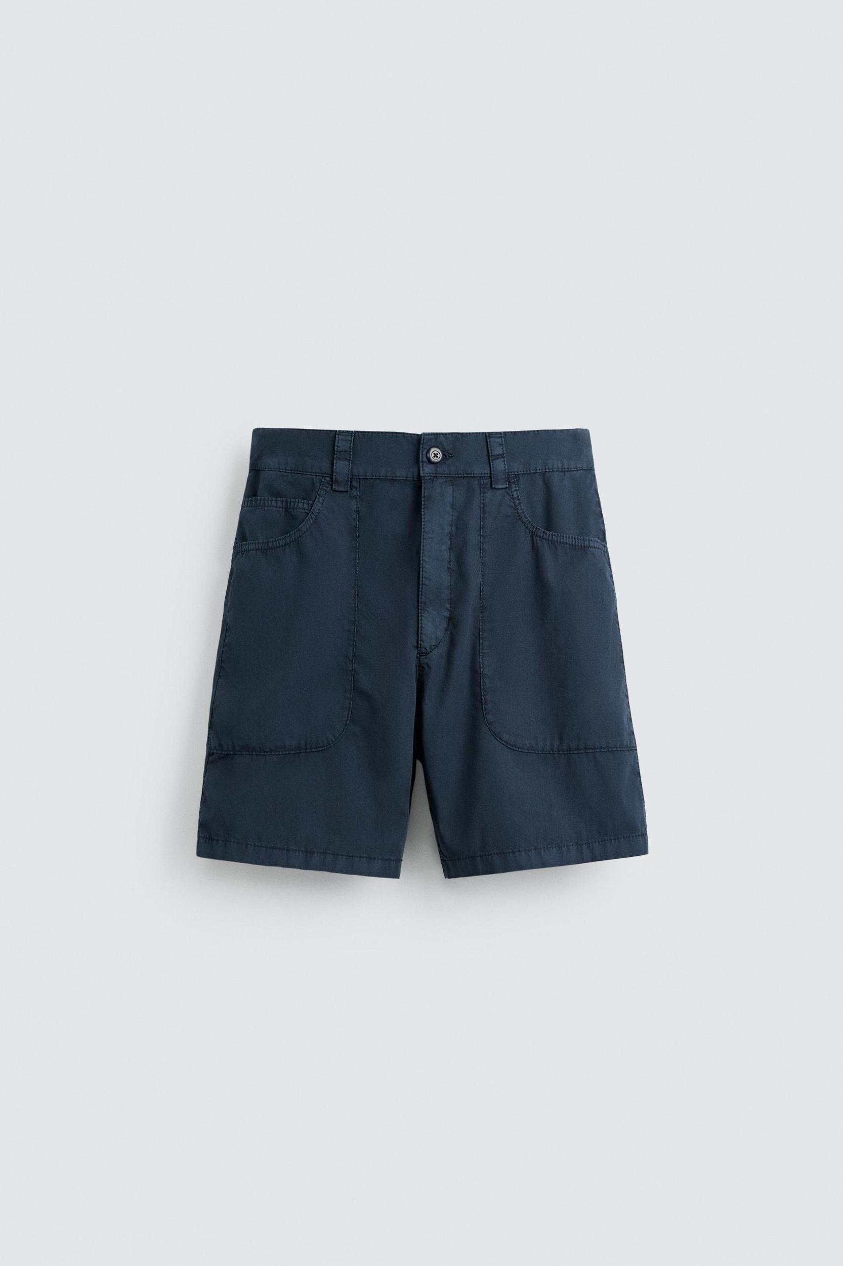 WASHED COTTON BERMUDA SHORTS Product Image