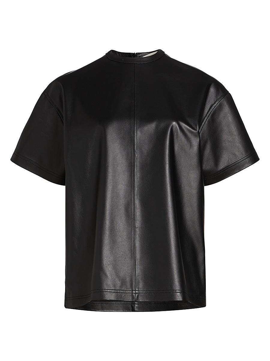 Womens Leather T-Shirt Product Image