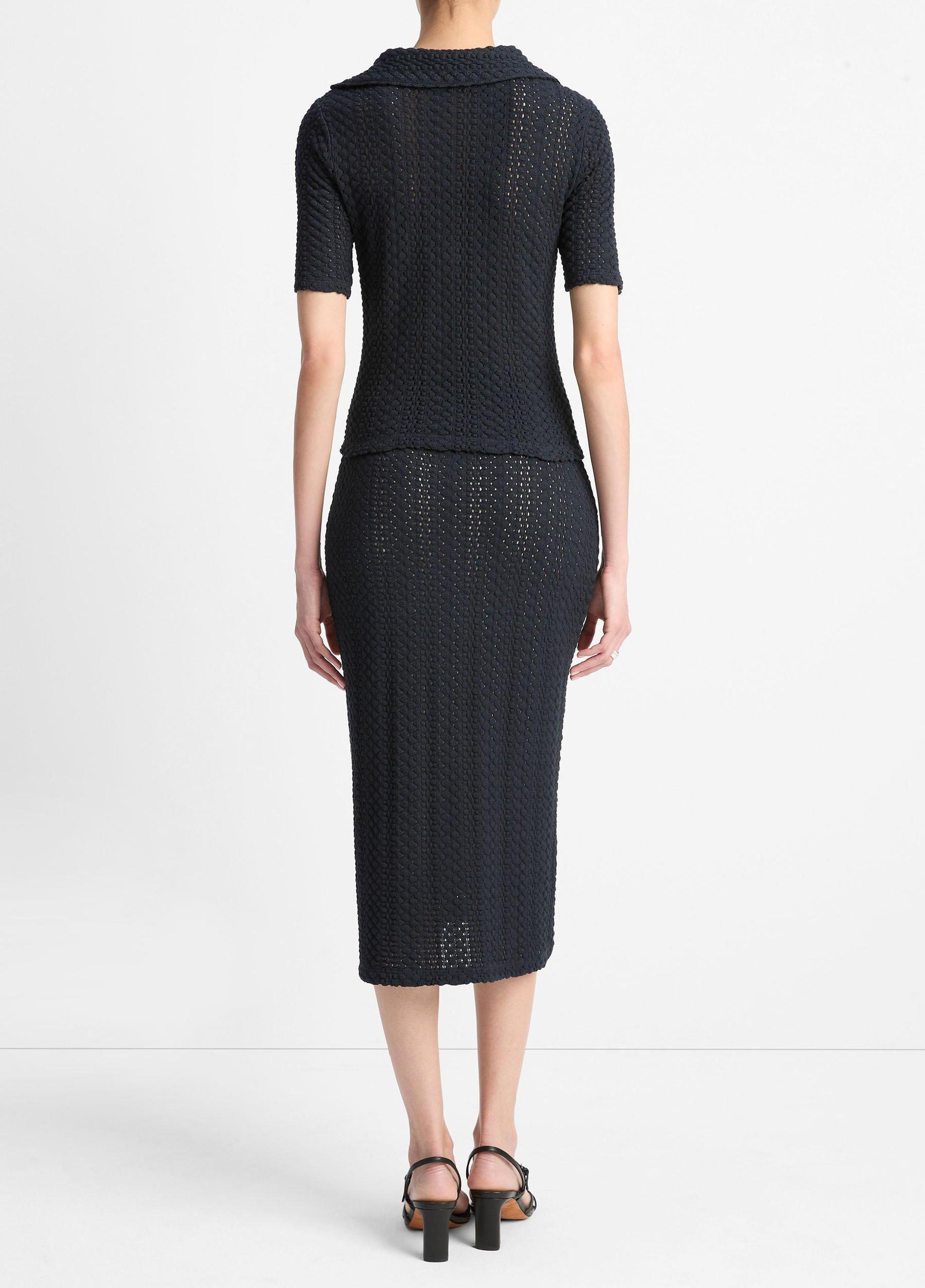 Textural Cotton Midi Skirt Product Image