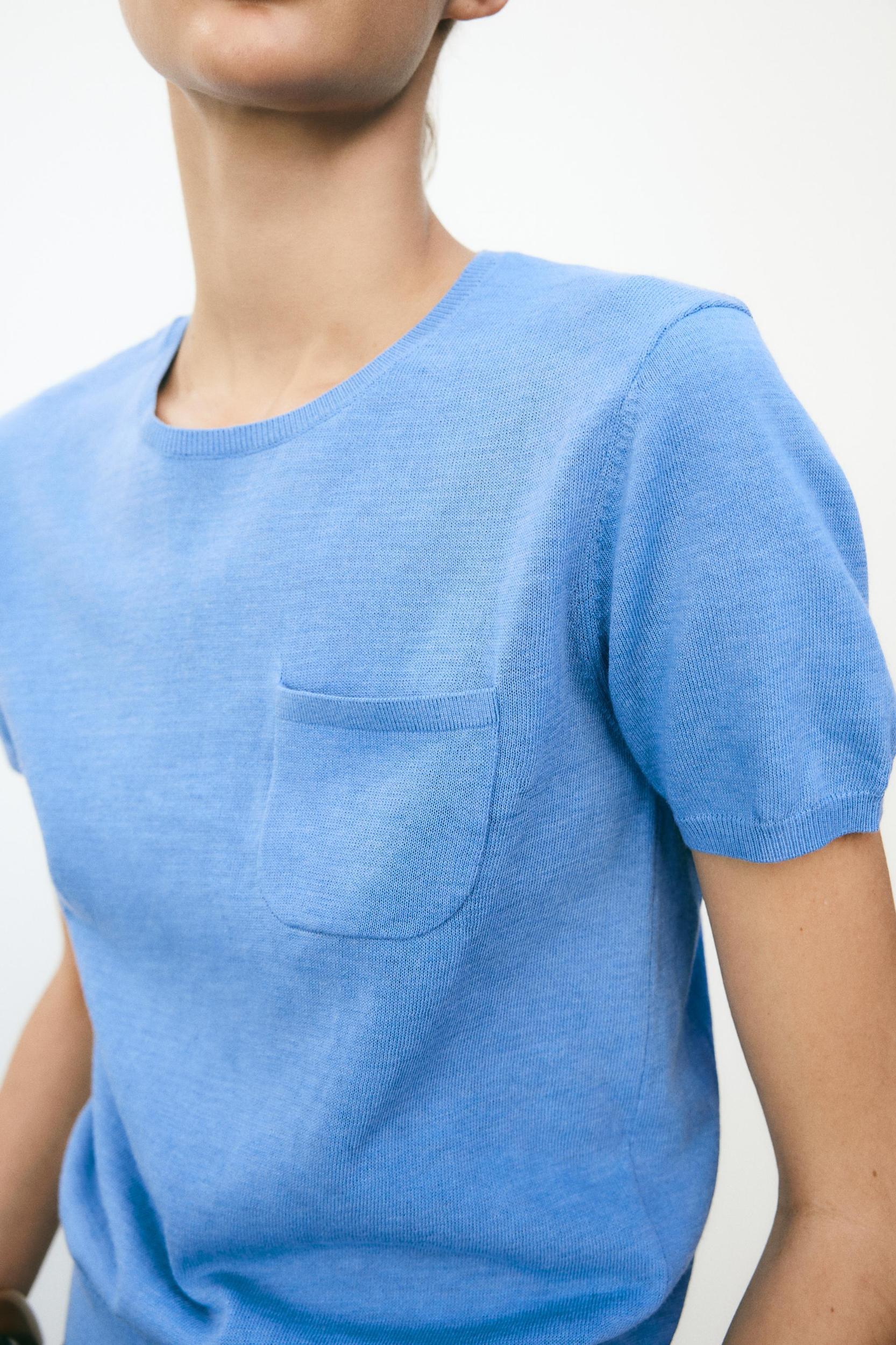 BASIC KNIT SHORT SLEEVE TOP Product Image