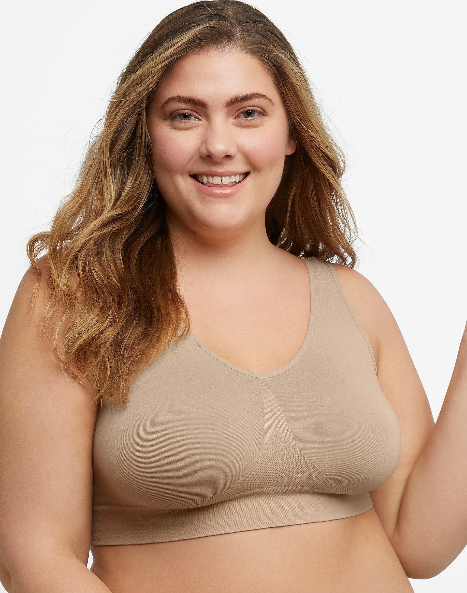 Hanes Just My Size Womens Pure Comfort Seamless Bralette (Plus ) White 2X Product Image