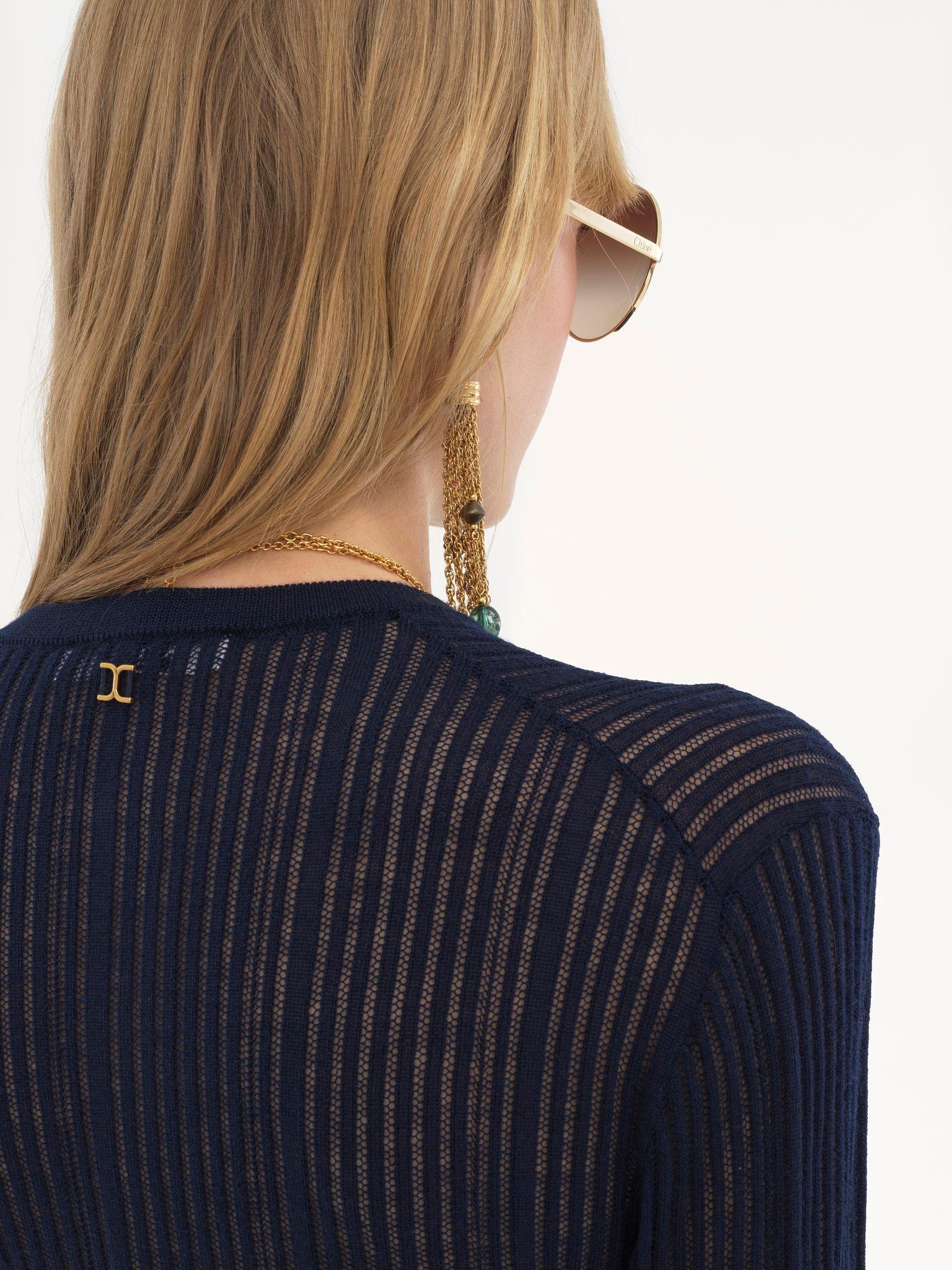 Fitted cardigan in wool knit Product Image