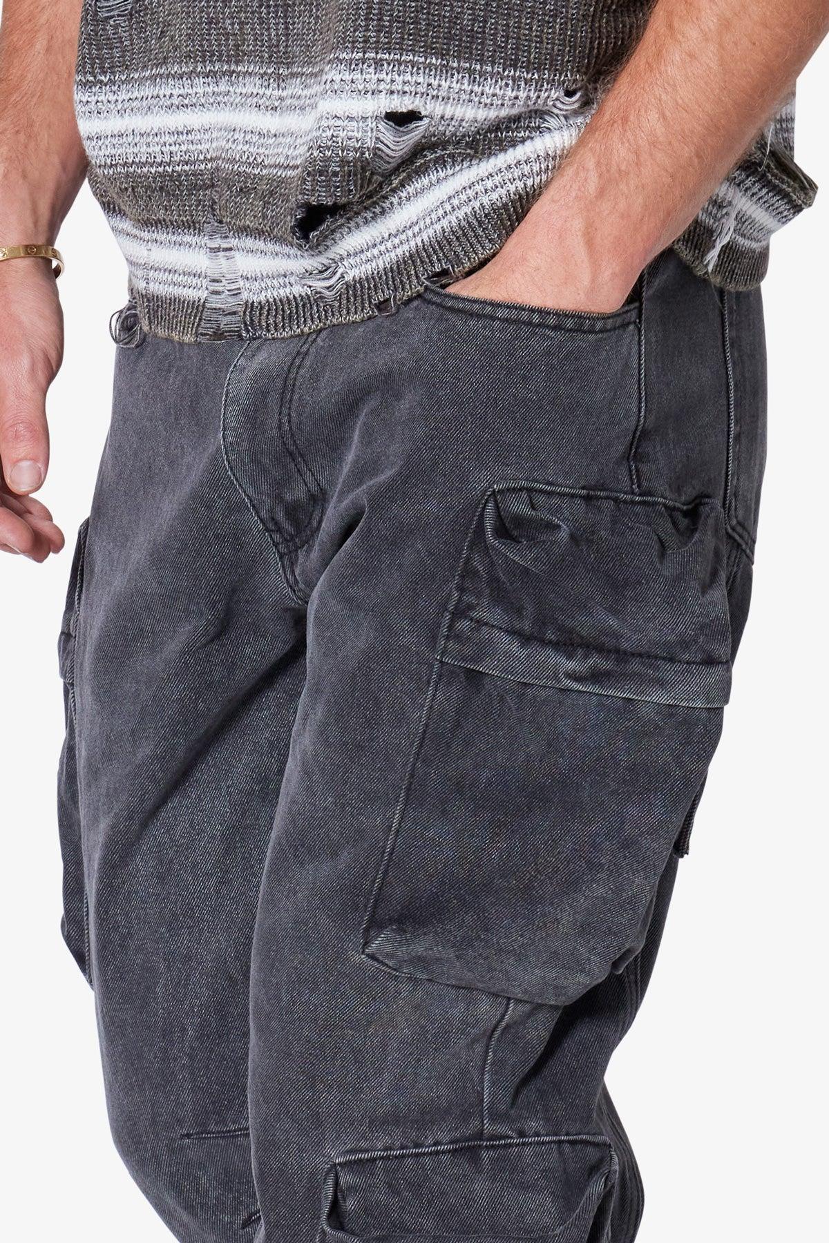 Wide Bellow Cargo Denim - Black Product Image