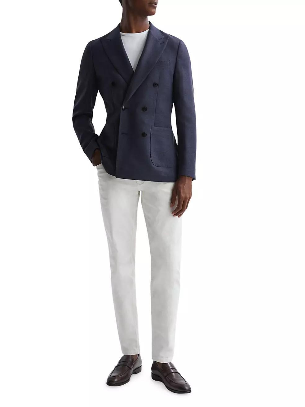 Wool-Blend Double-Breasted Blazer Product Image