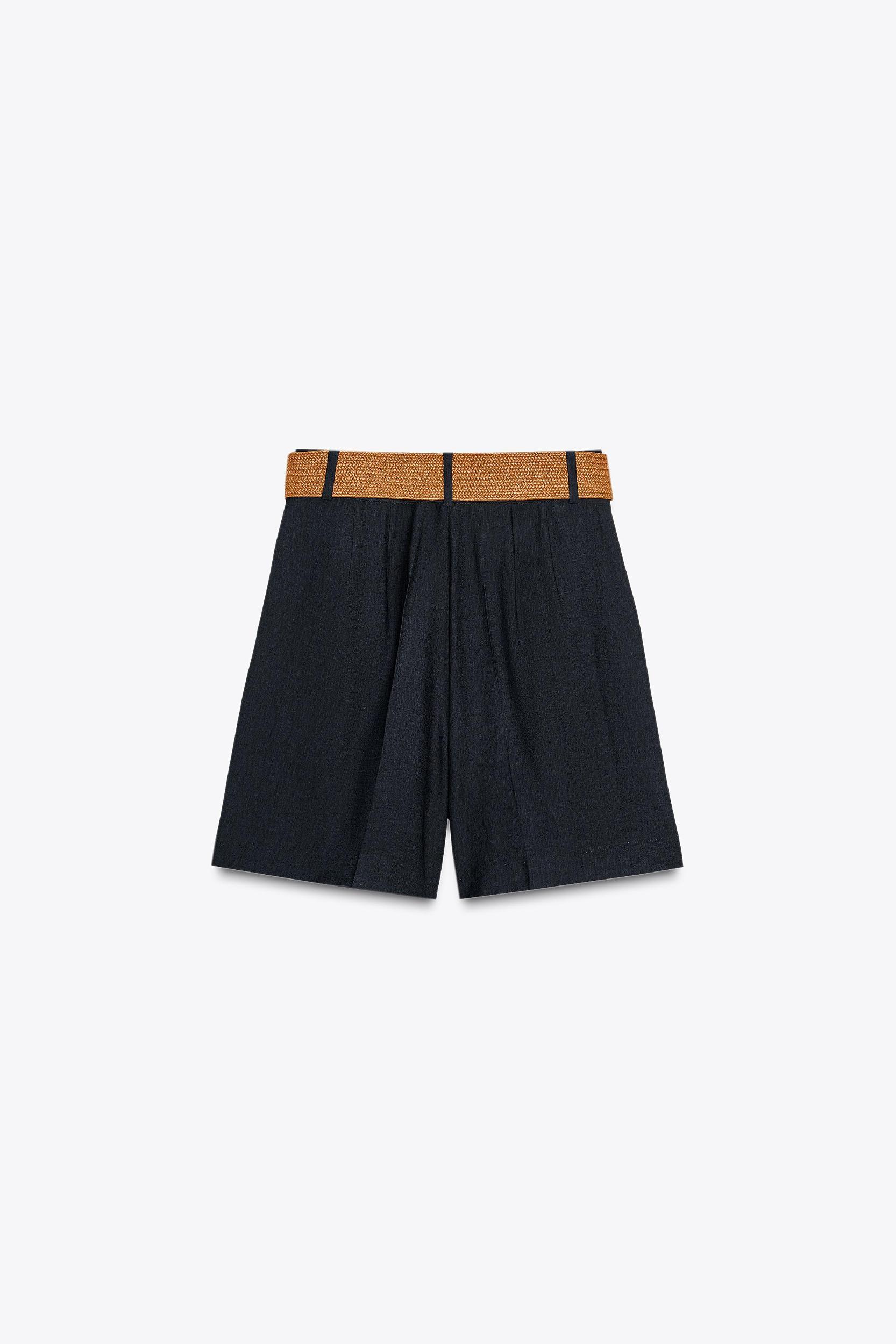 PLEATED BELT SHORTS Product Image