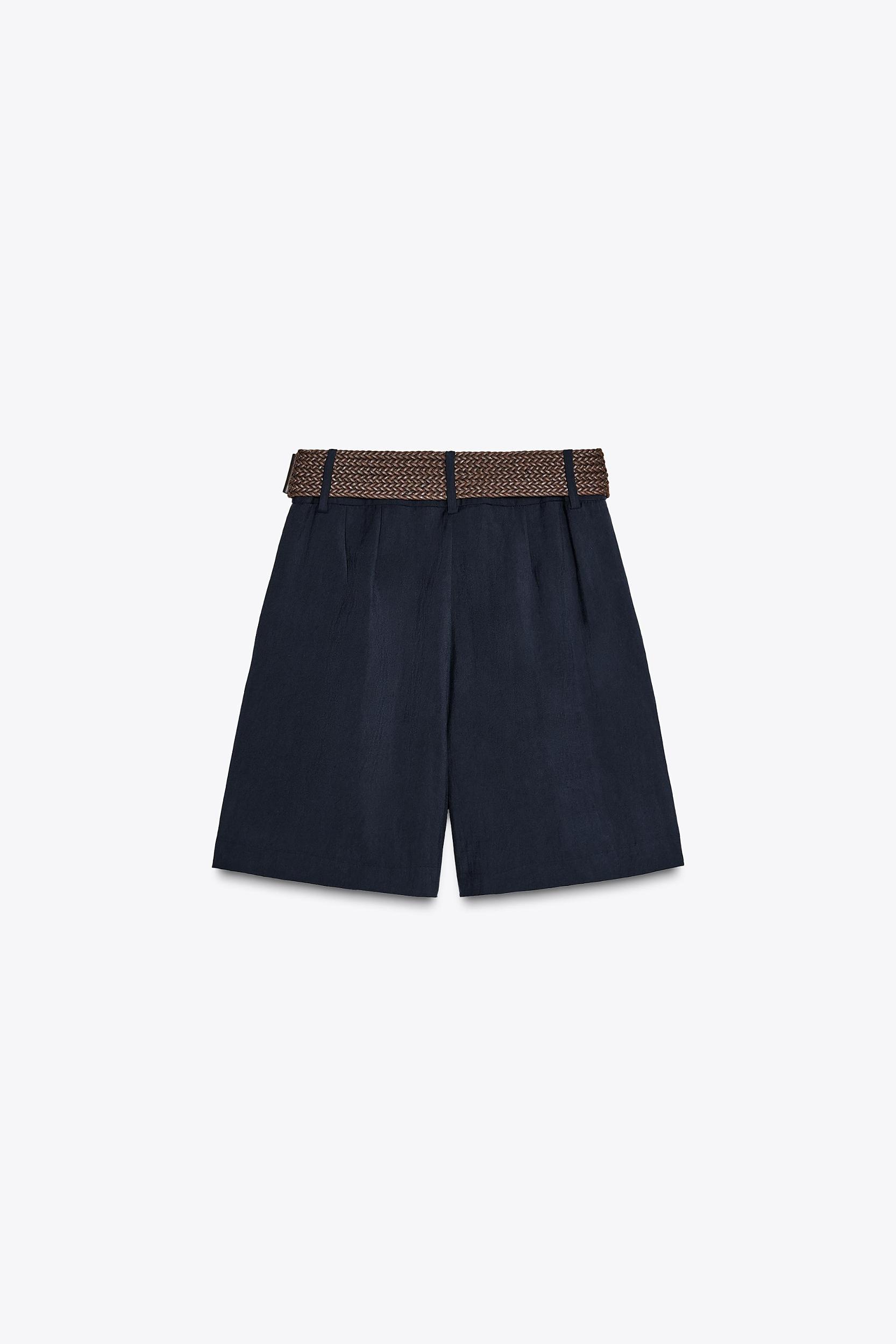 PLEATED BELT SHORTS Product Image