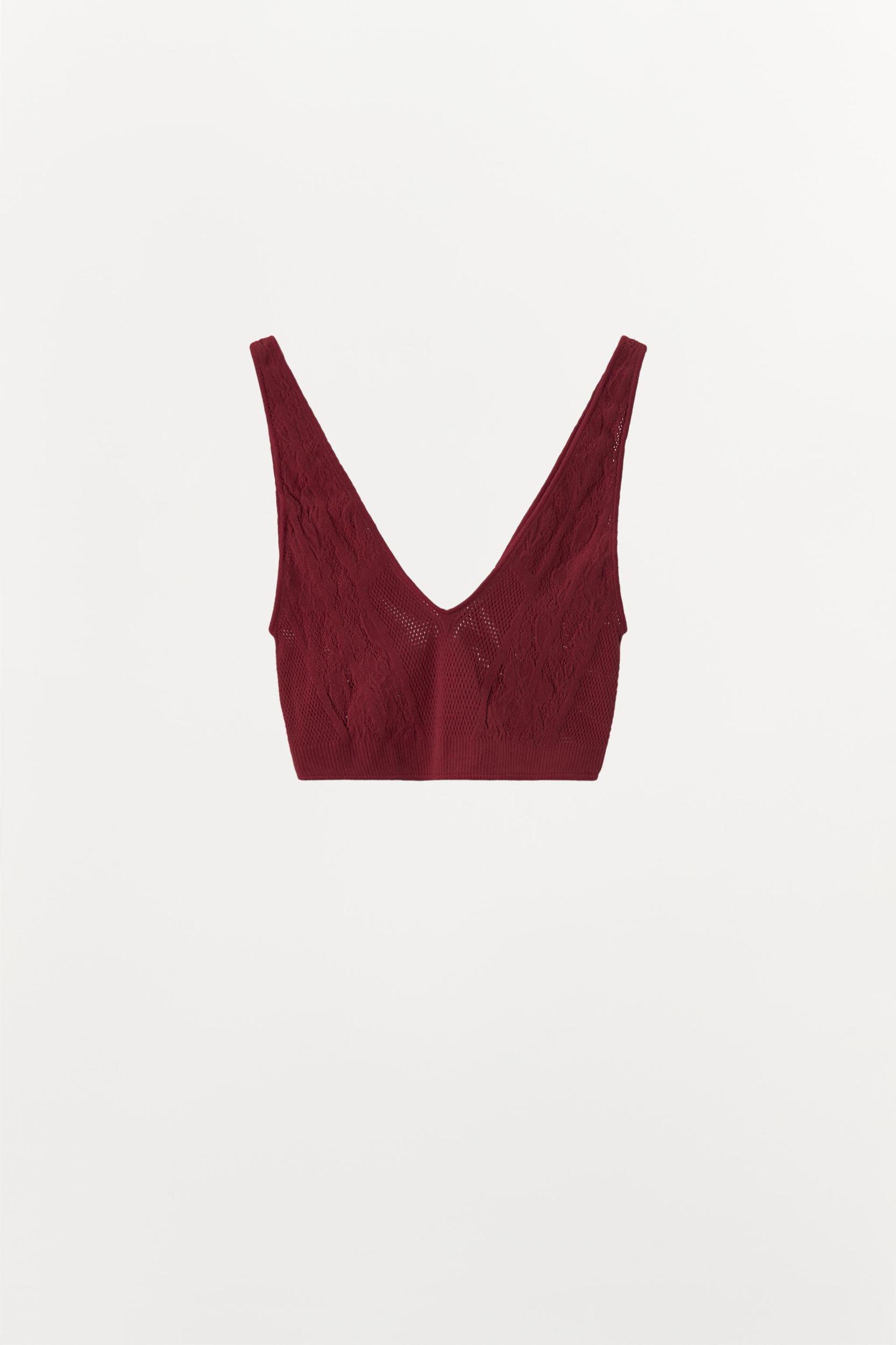 SEAMLESS LACE BRALETTE WITH WIDE STRAPS Product Image