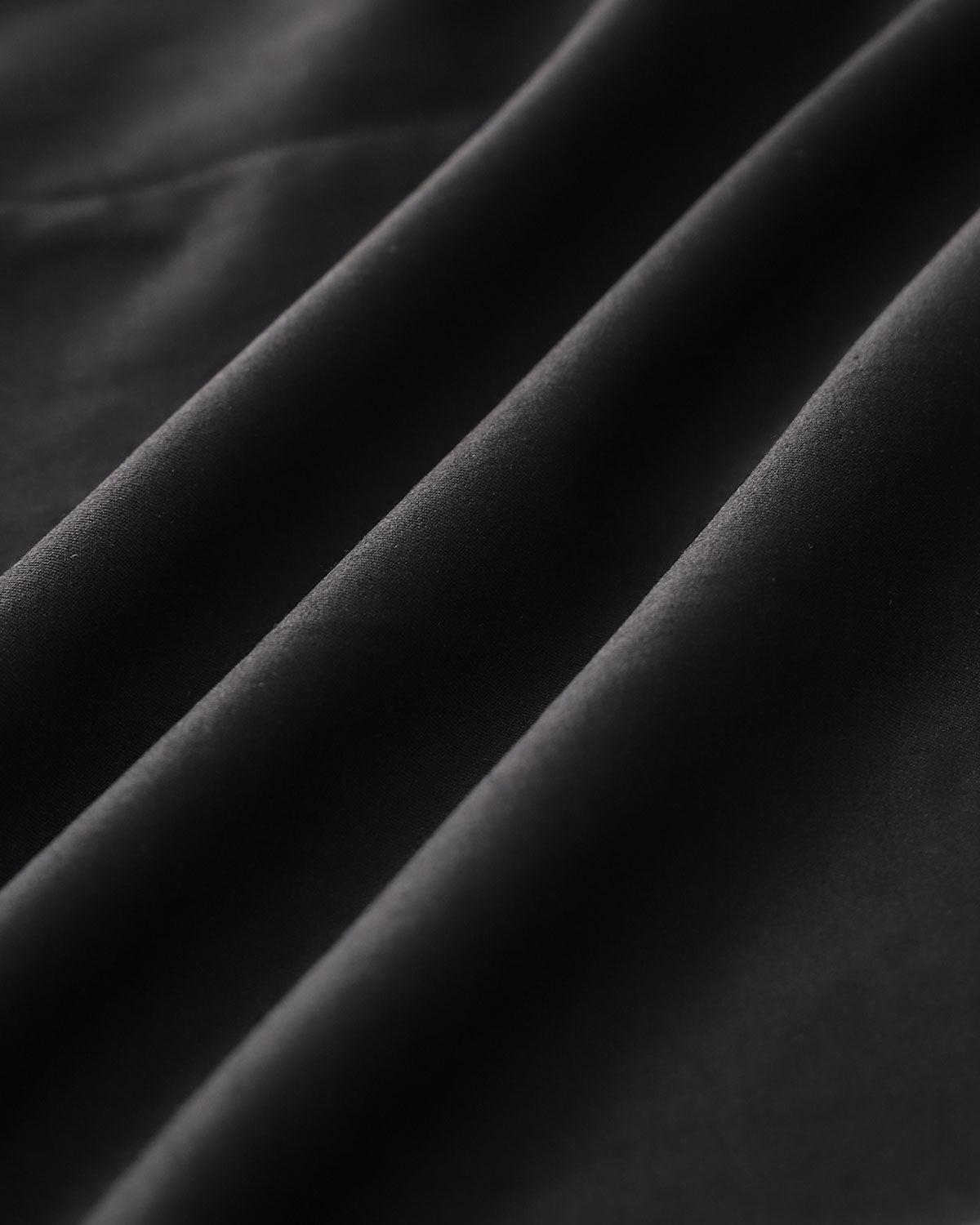 Black Ruffle Ruched Slip Midi Dress Product Image