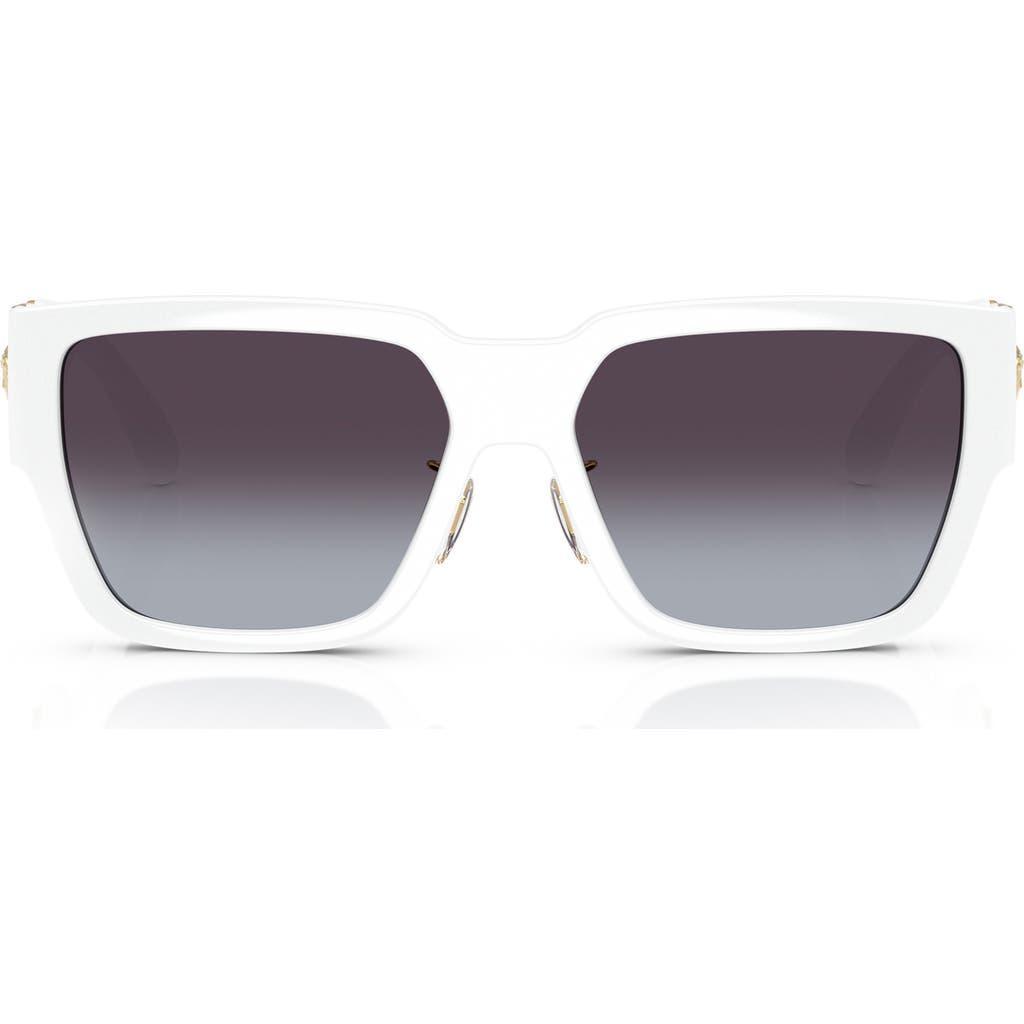 VERSACE Biggie 57mm Rectangular Sunglasses In White Product Image