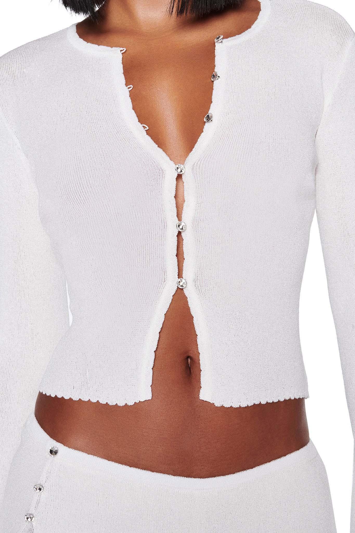 BLISS CARDIGAN - WHITE : SNOW WHITE Product Image