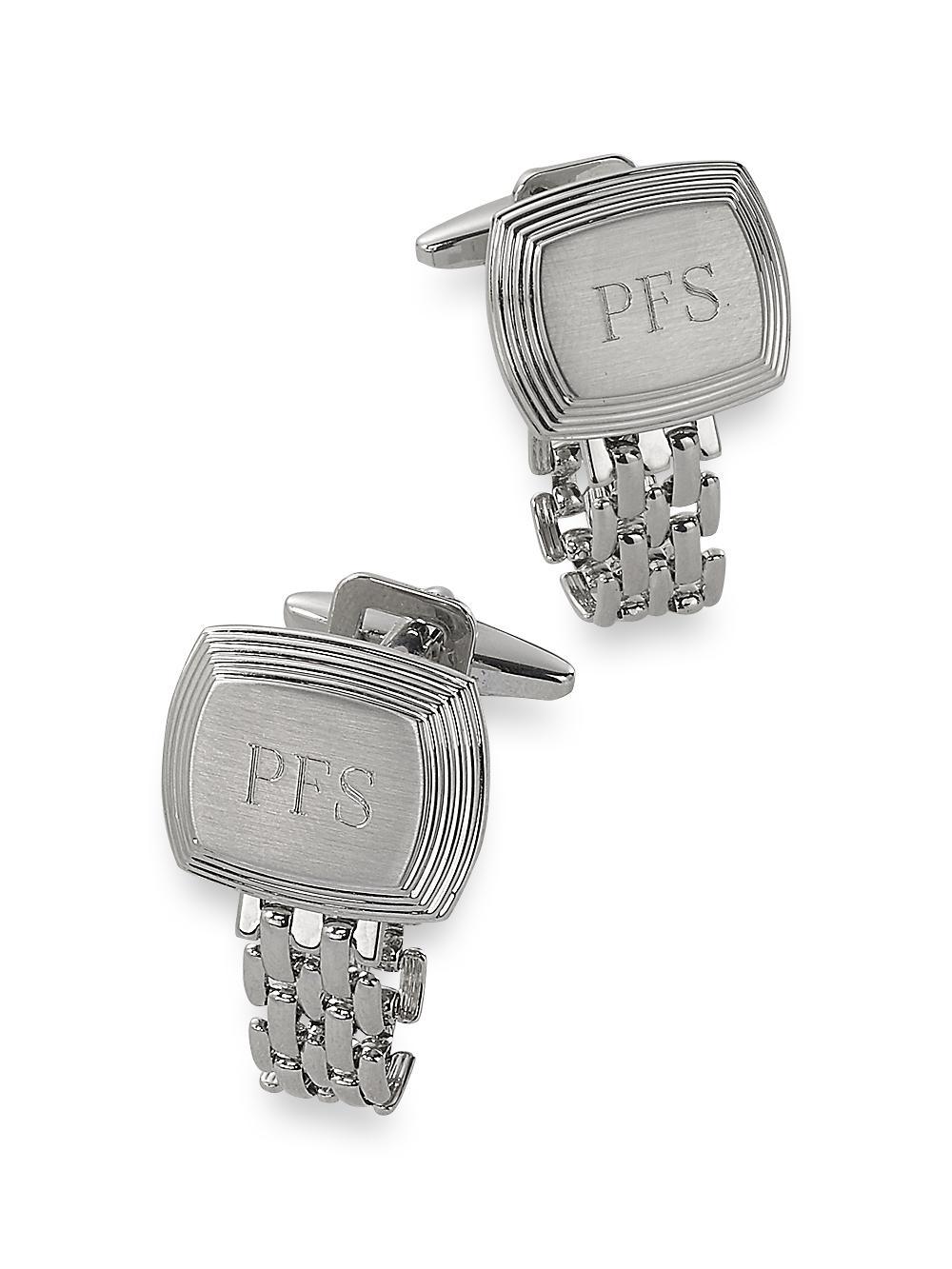 Chain Wrap Engravable Cufflinks - Gold/silver Product Image