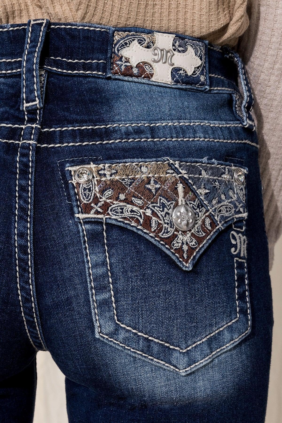 Paisley Block Bootcut Jeans Product Image