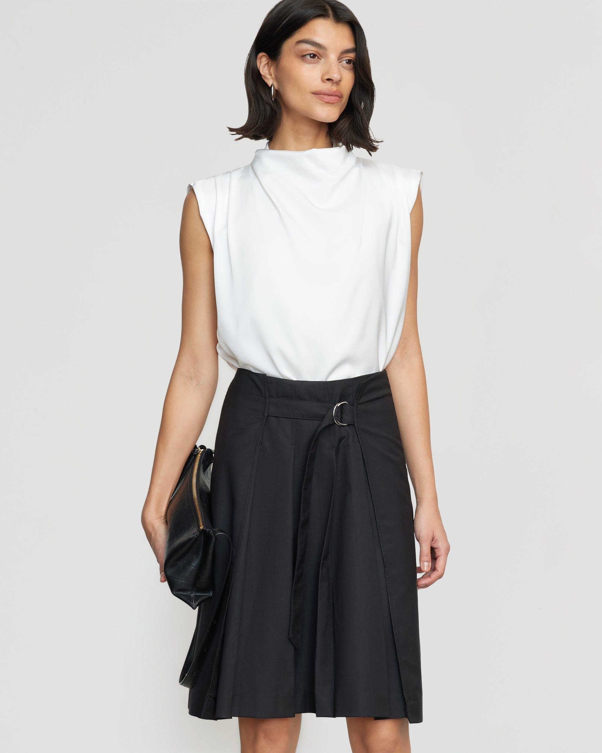 Samira Belted Pleated Skirt Product Image