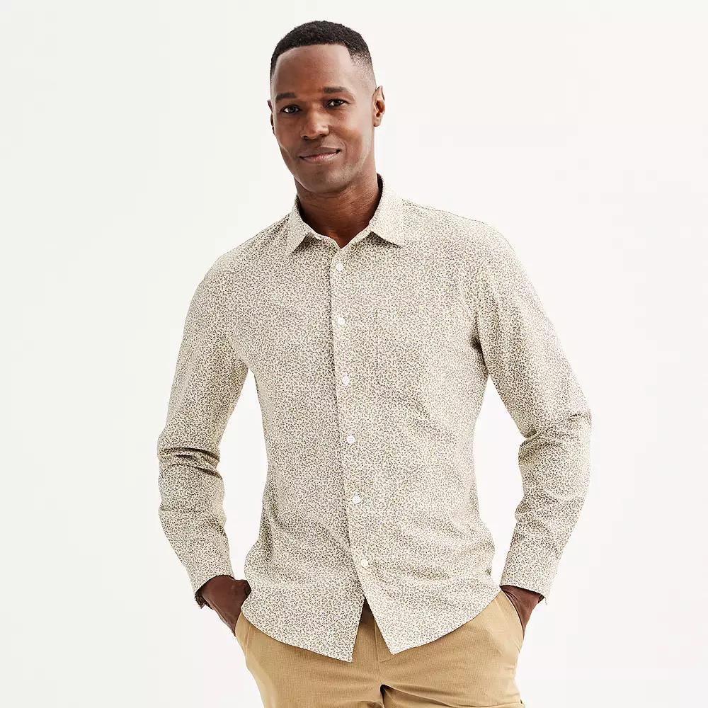 Men's FLX Slim Performance Untucked-Fit Button Down Long Sleeve Shirt,  Product Image