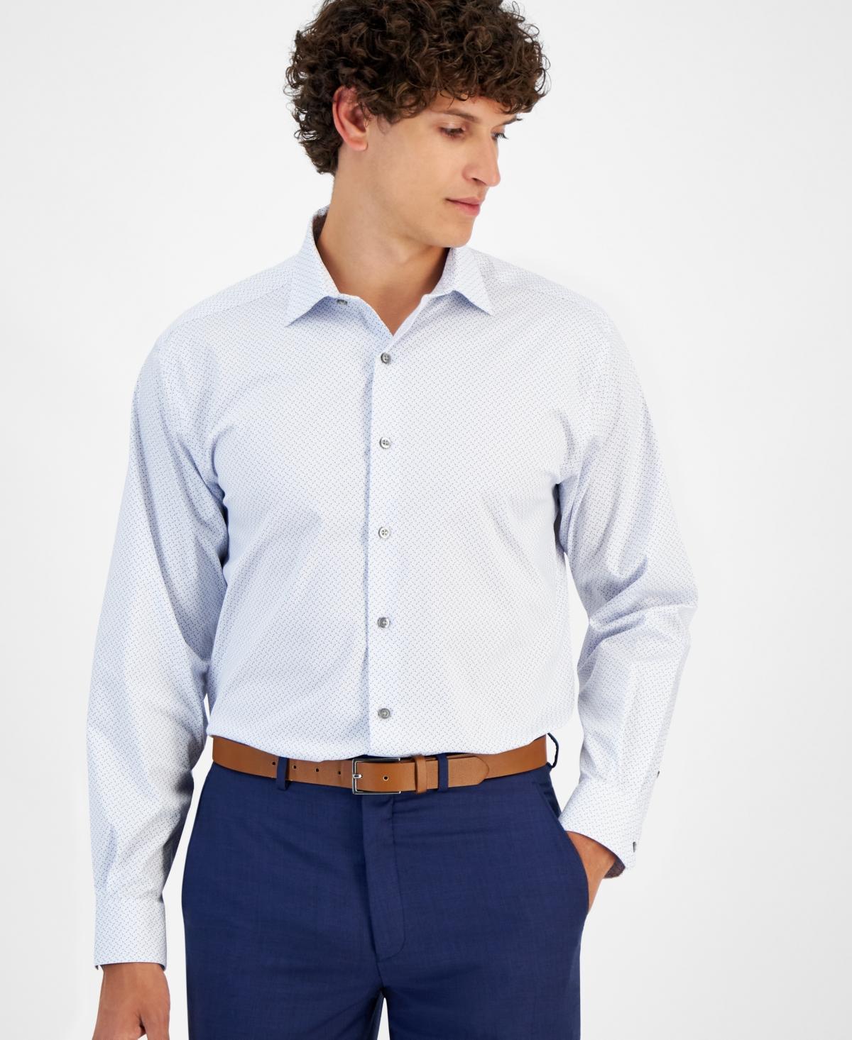 Alfani Mens Regular-Fit 4-Way Stretch Micro-Dot Dress Shirt, Created for Macys Product Image