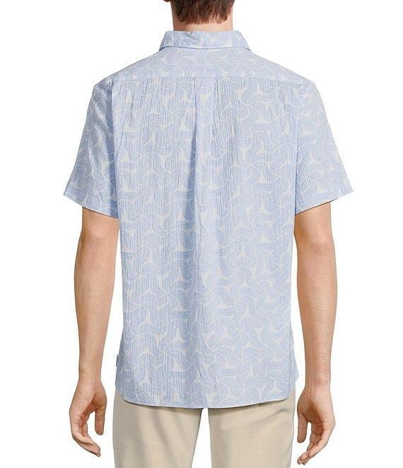 Rowm Short Sleeve Seersucker Swirl Print Shirt Product Image