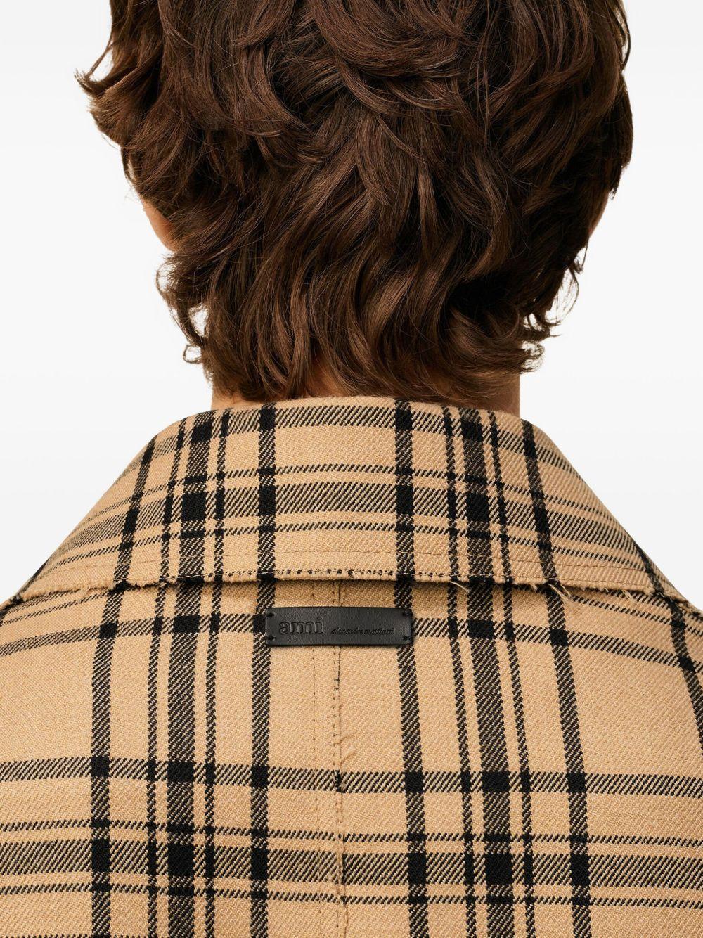 belted checked coat Product Image