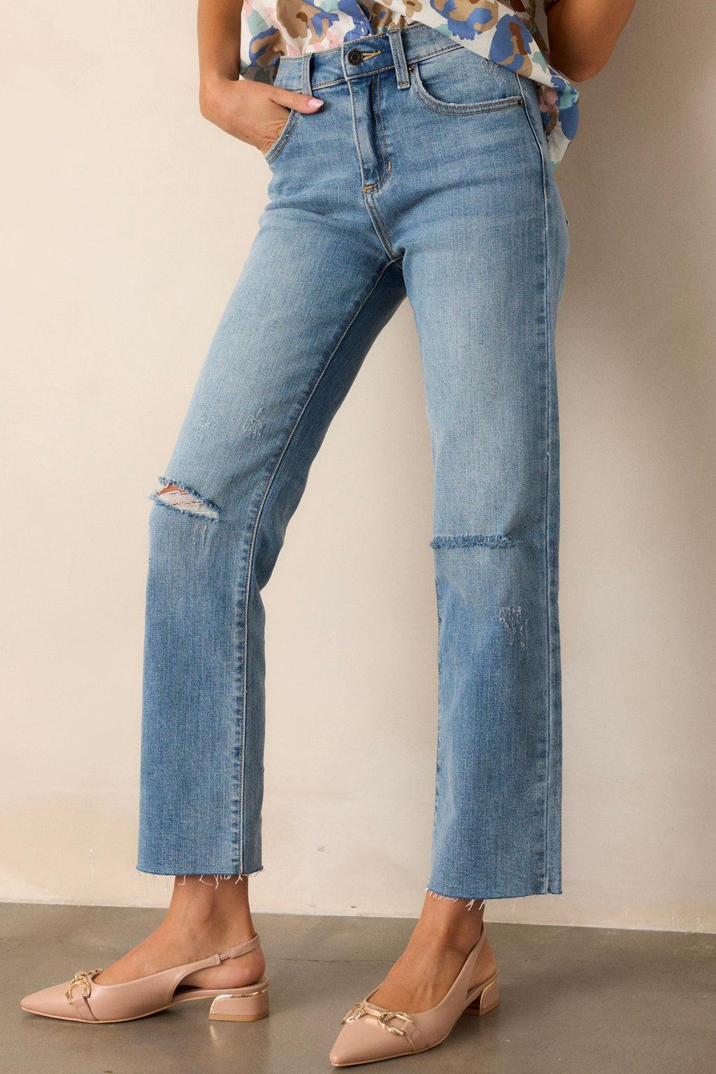 Cruise Control Medium Wash Distressed Jeans Product Image