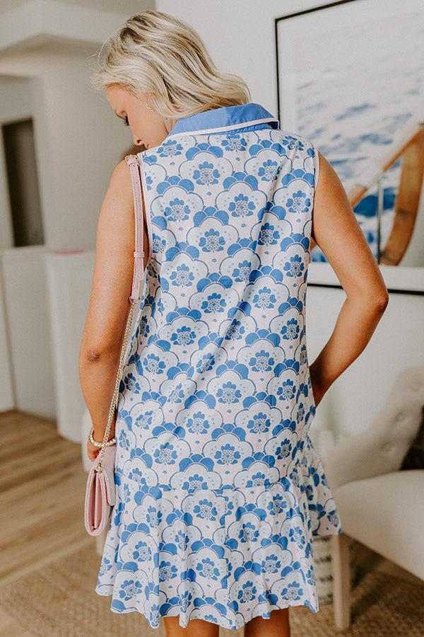 Get Into The Groove Floral Mini Dress in Sky Blue Product Image