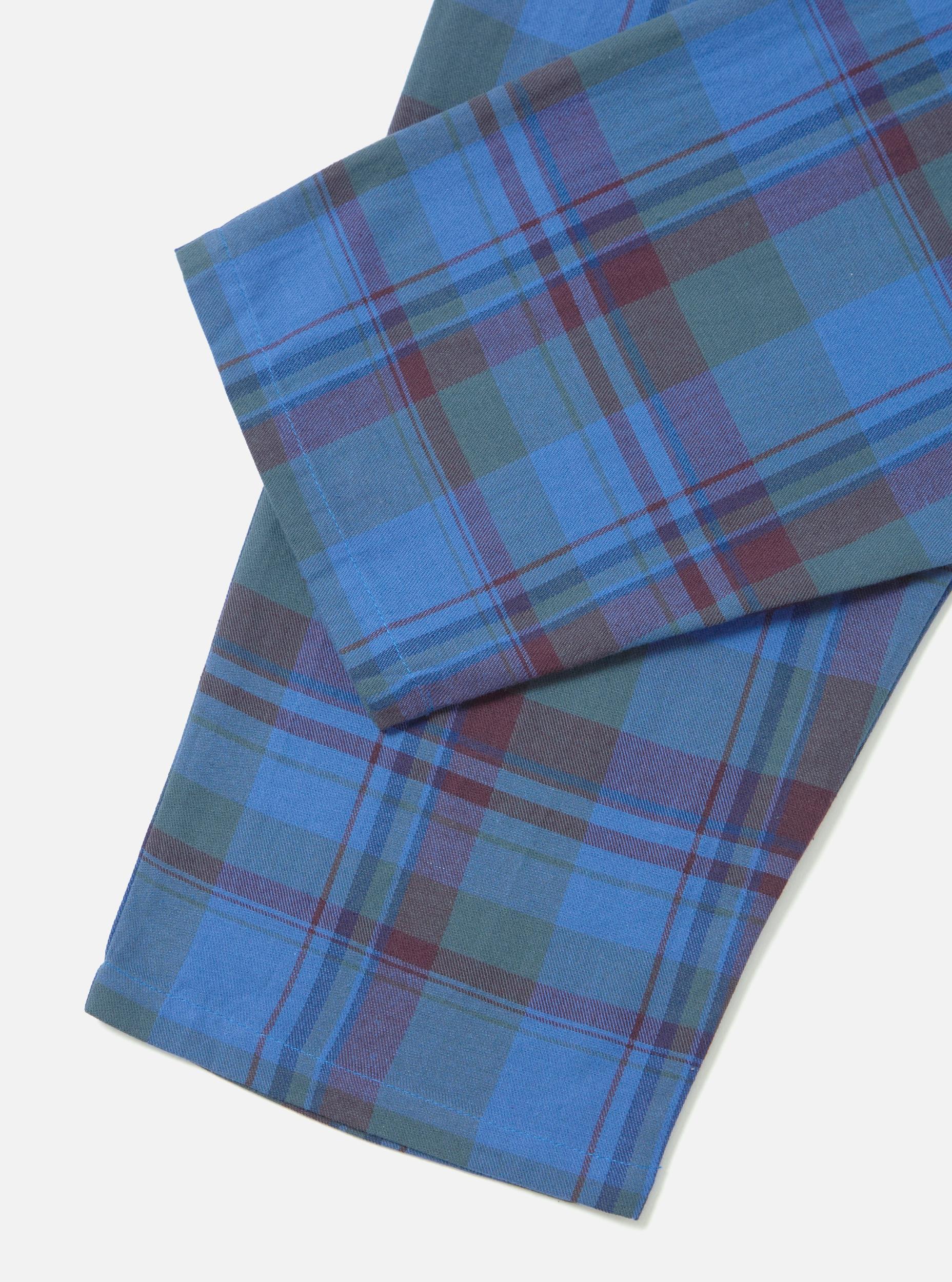 Blue Kip Check Long Pyjama Set Product Image