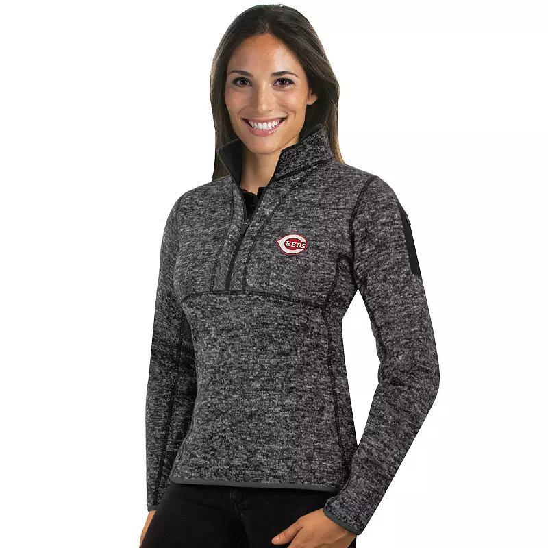 Women's Antigua Texas Rangers Fortune Midweight Pullover Sweater, Size: Medium, Grey Product Image